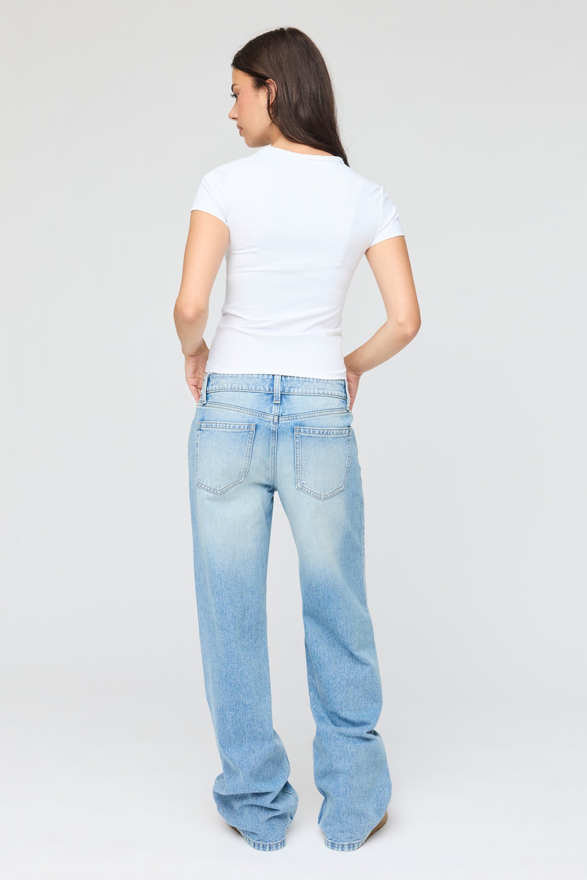 Vue alternative 3. Jean baggy Brooklyn délavé moyen à taille basse 