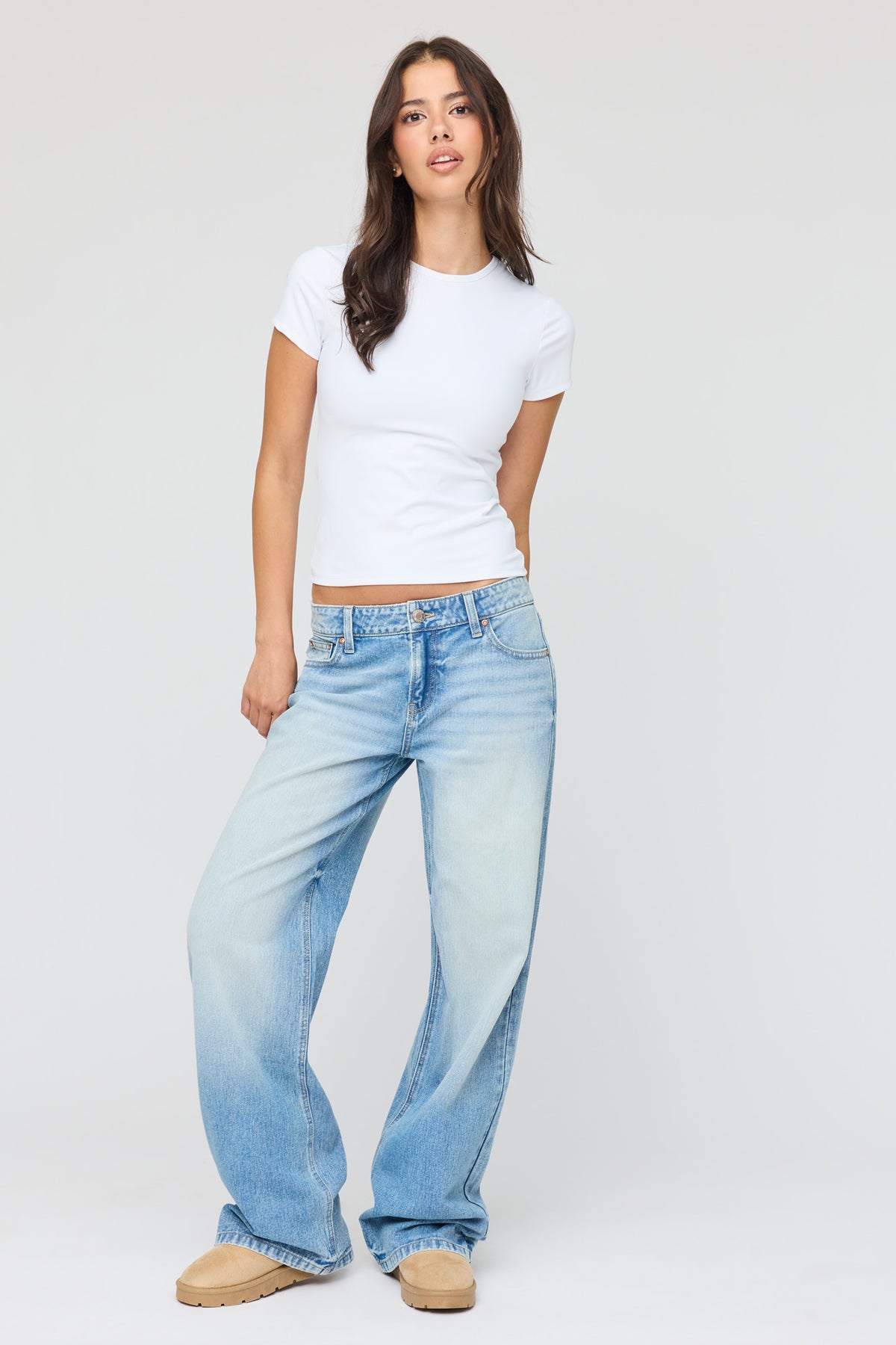 Vue alternative 4. Jean baggy Brooklyn délavé moyen à taille basse 