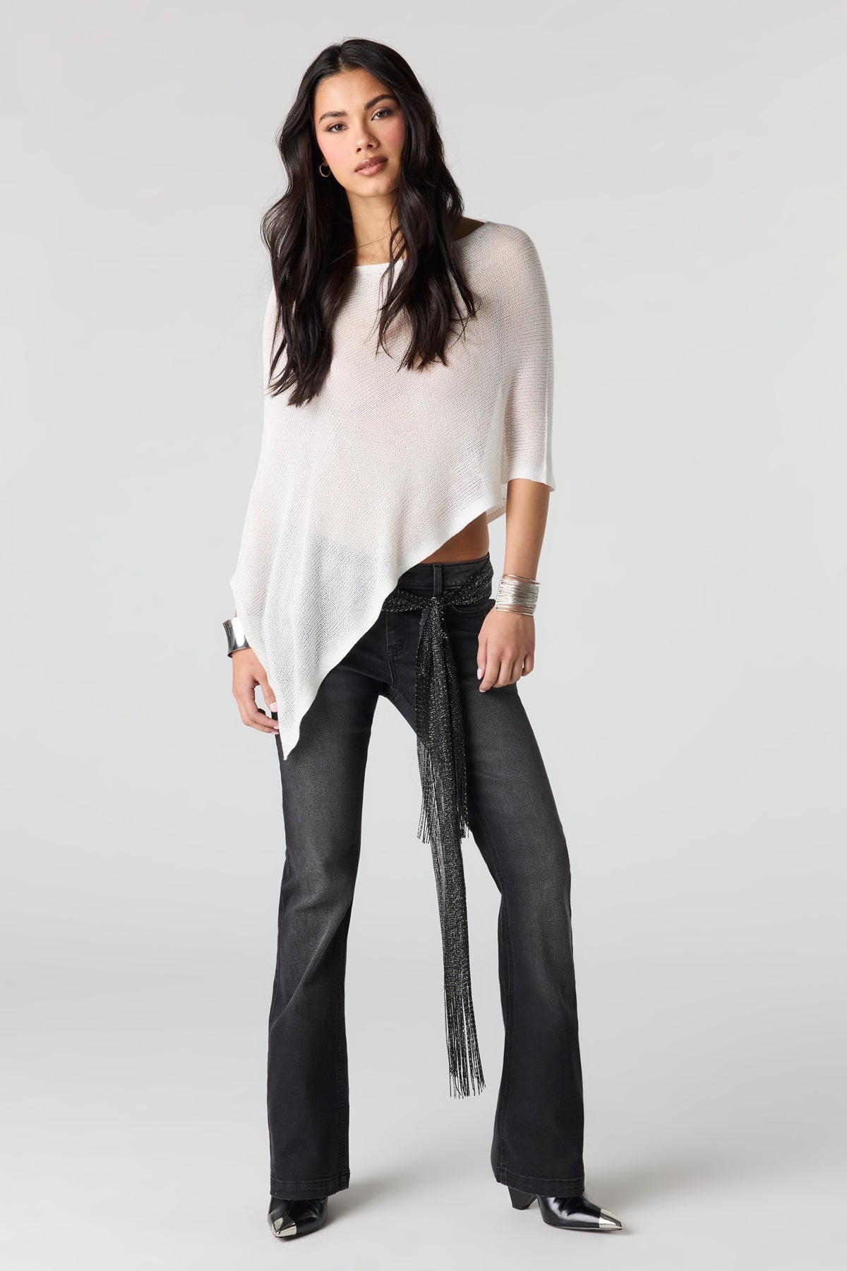 Alt View 4. Low Rise Flap Pocket Flare Jean - Black