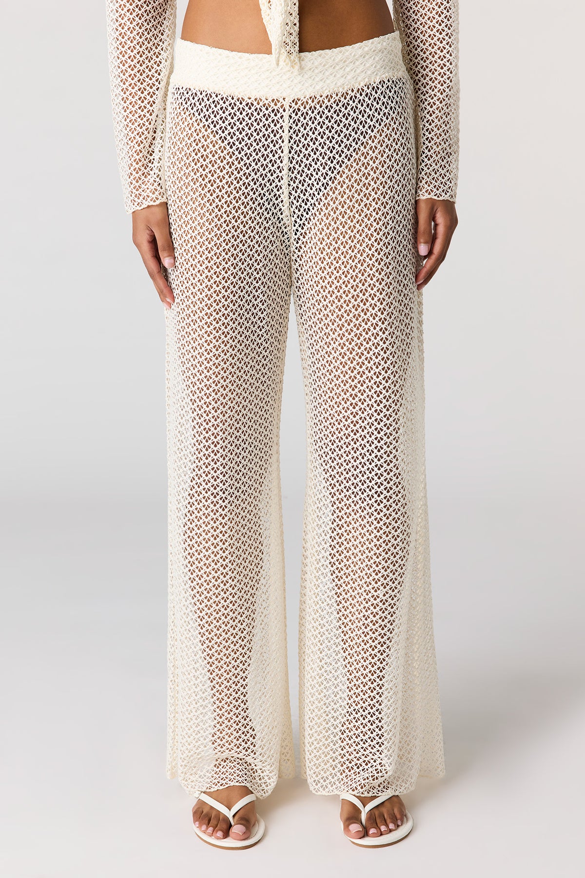 Alt View 8. Crochet Wide Leg Pant Swim Cover Up - Black