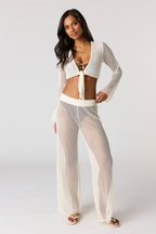 Pantalon couvre-maillot crocheté à jambe large