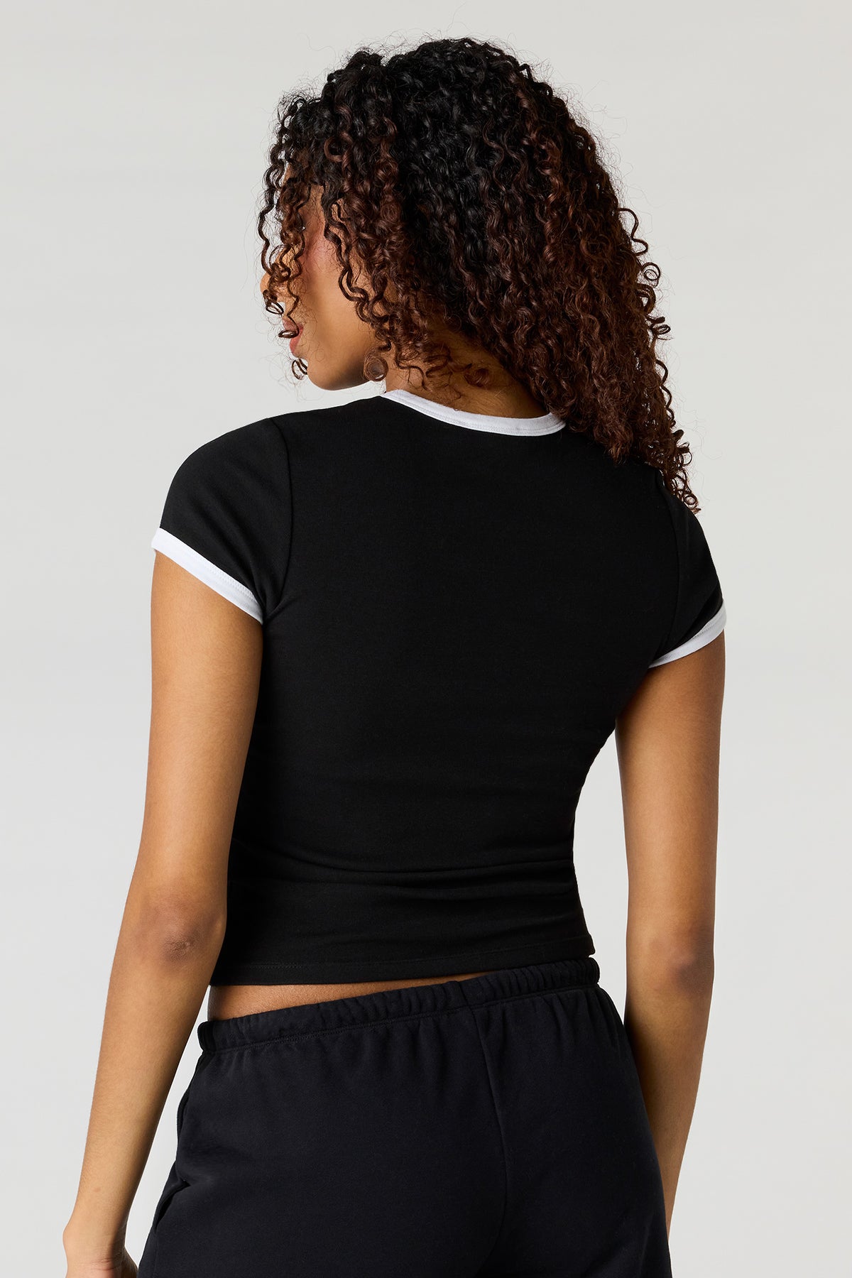 Alt View 2. Ringer T-Shirt - Black