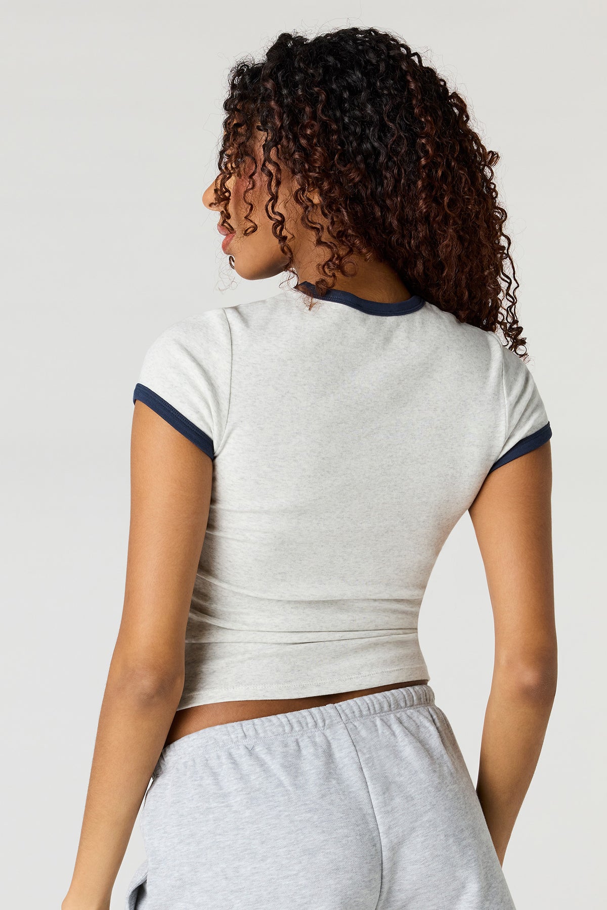 Alt View 2. Ringer T-Shirt - Heather Grey