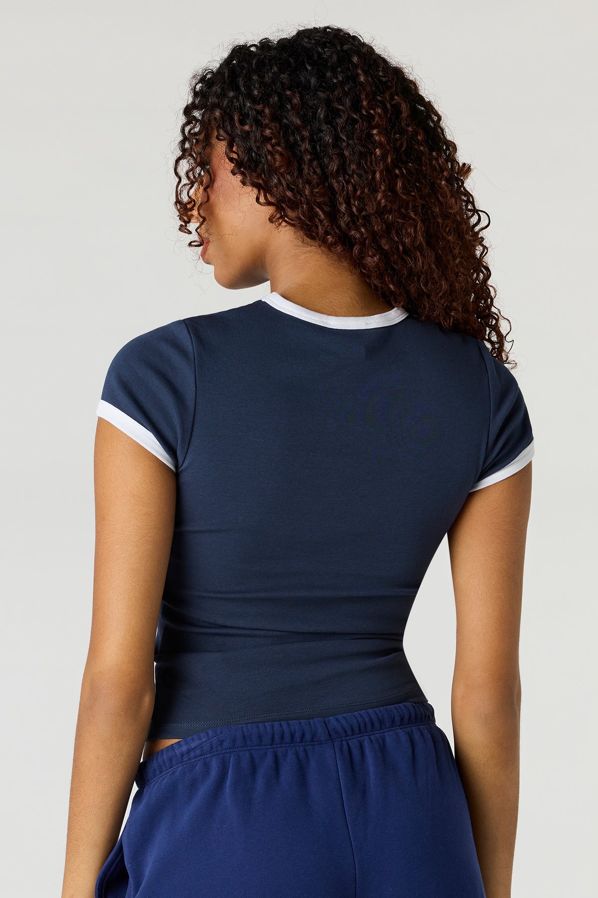 Alt View 2. Ringer T-Shirt - Navy