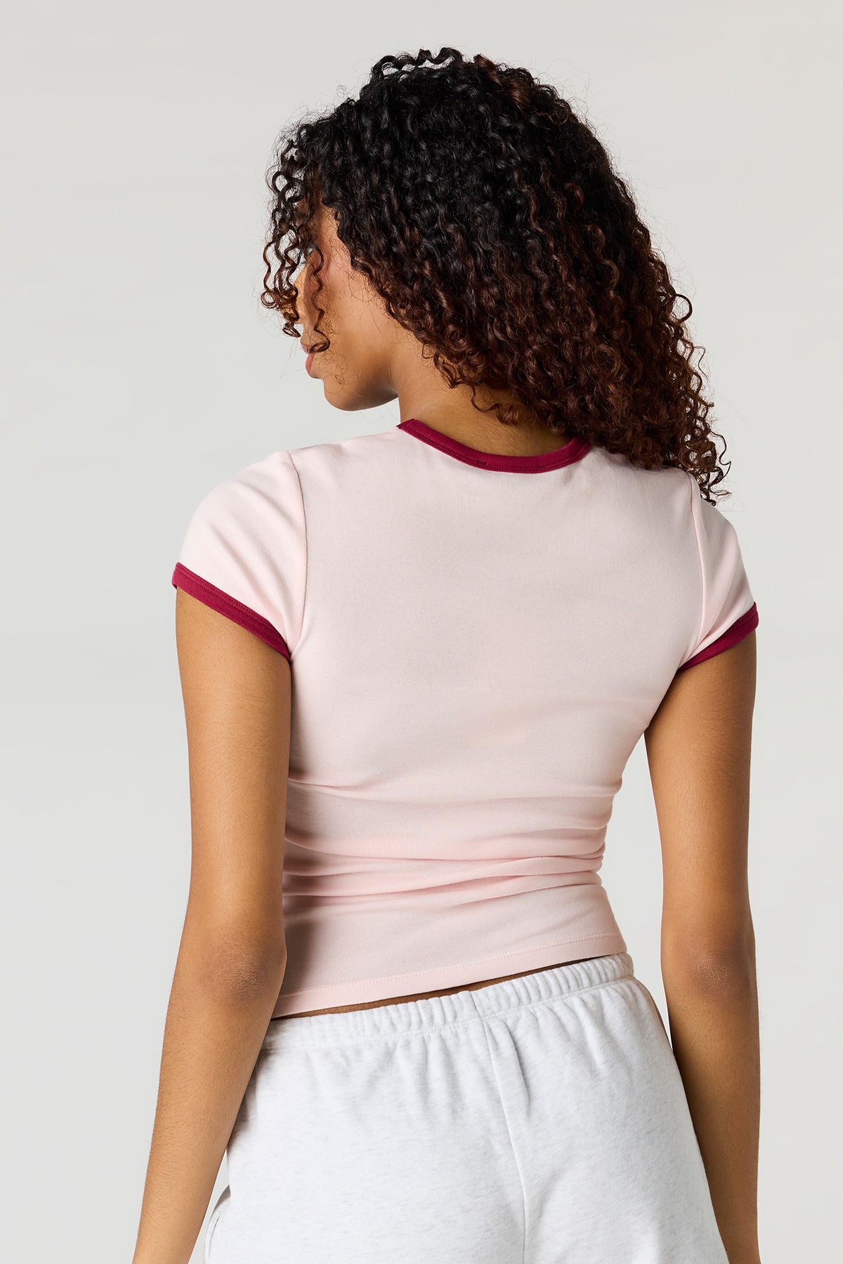 Alt View 2. Ringer T-Shirt - Light Pink