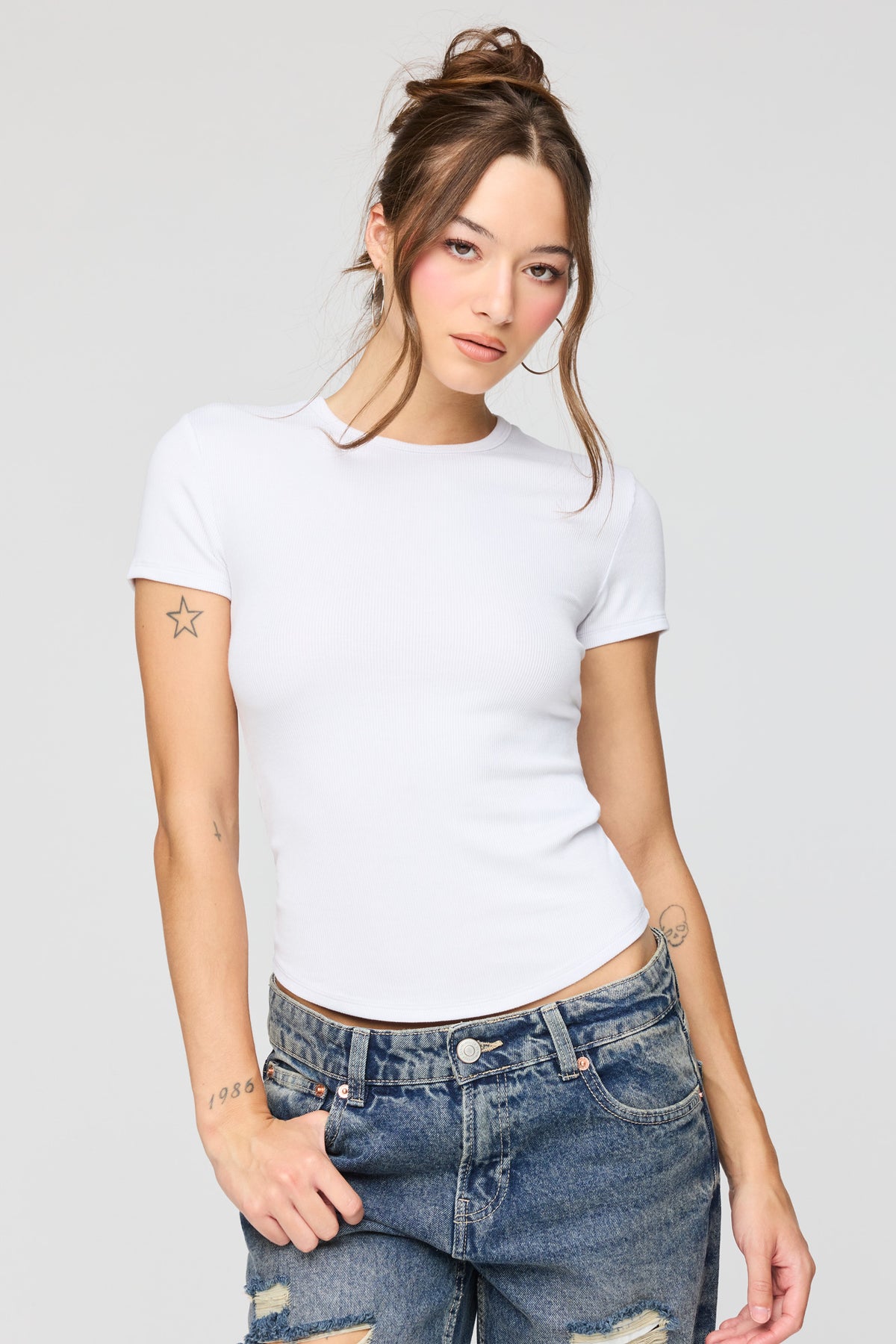 Ribbed T-Shirt - White