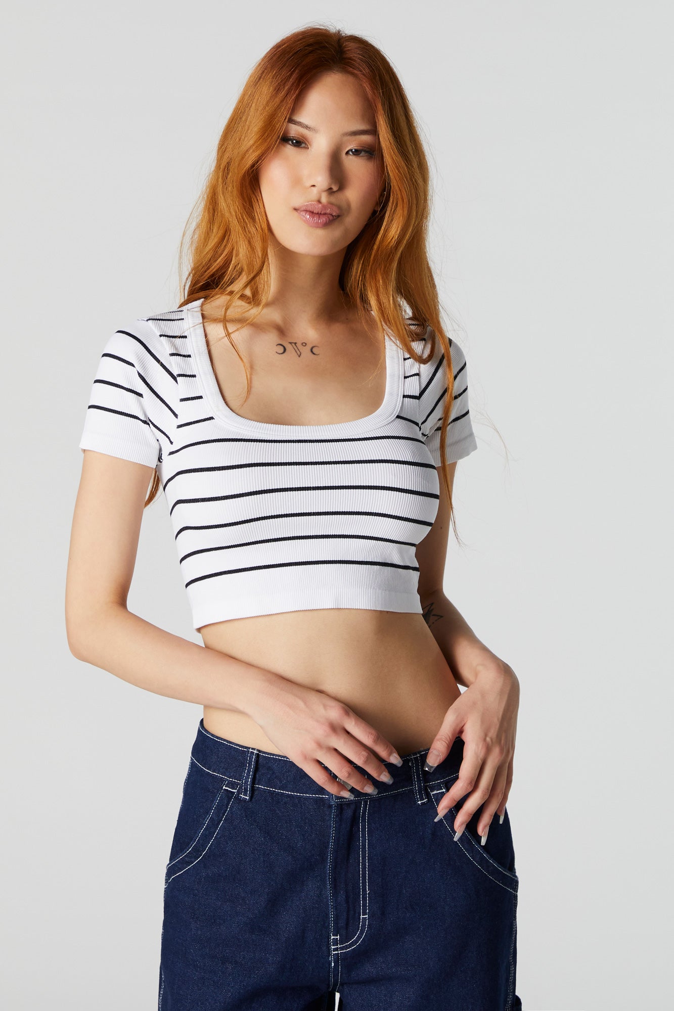 Striped Ribbed Baby Tee