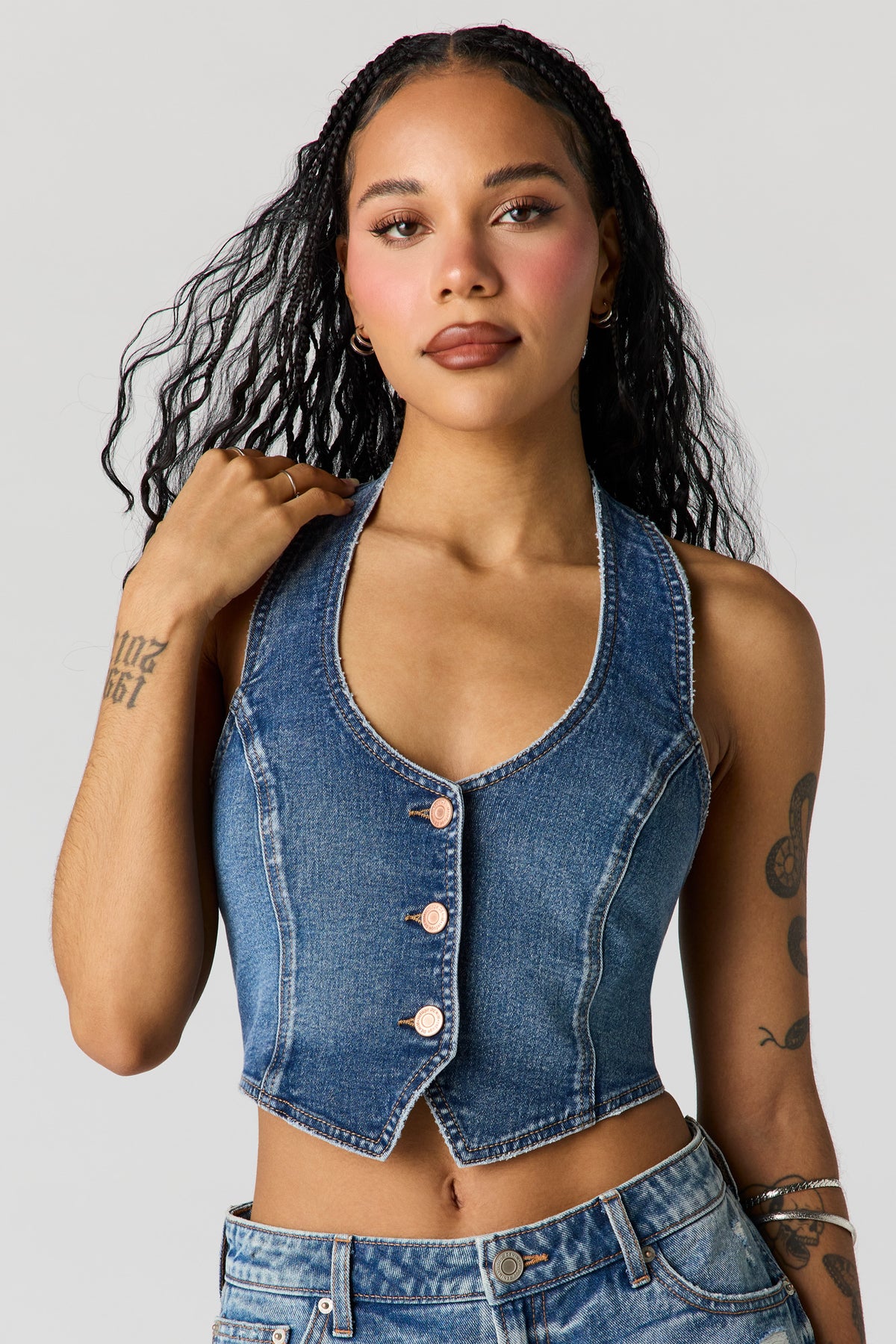 Veste boutonnée en denim