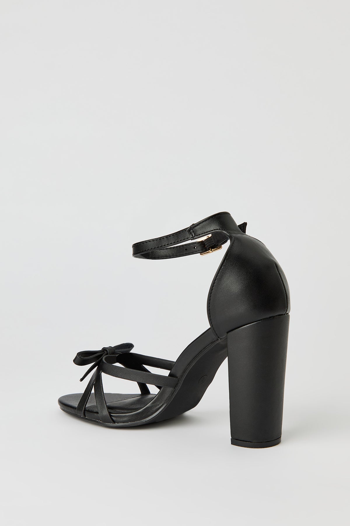 Alt View 3. Strappy Bow Ankle Strap High Heel - Black