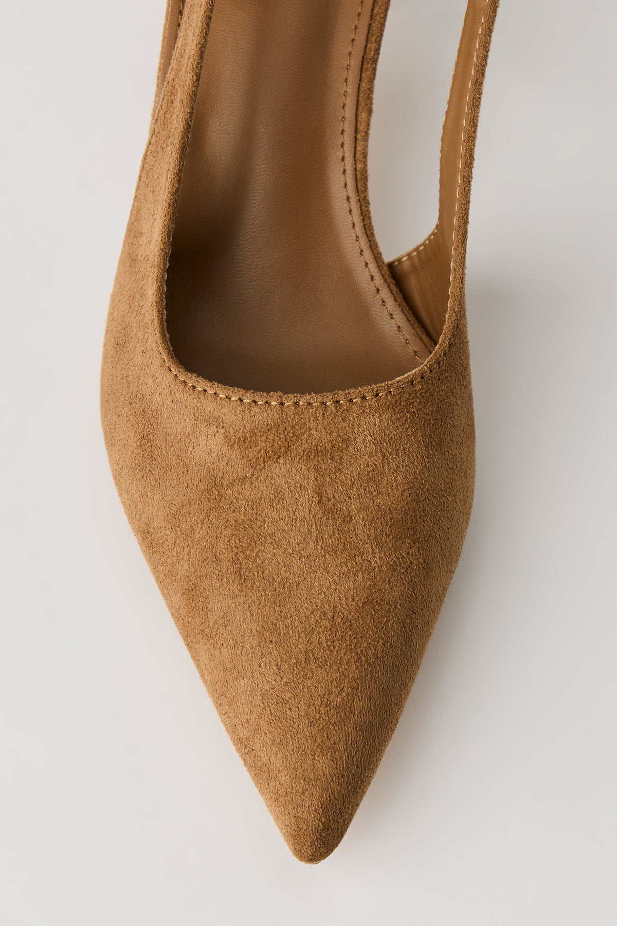 Alt View 3. Faux Suede Slingback Kitten Heel - Natural