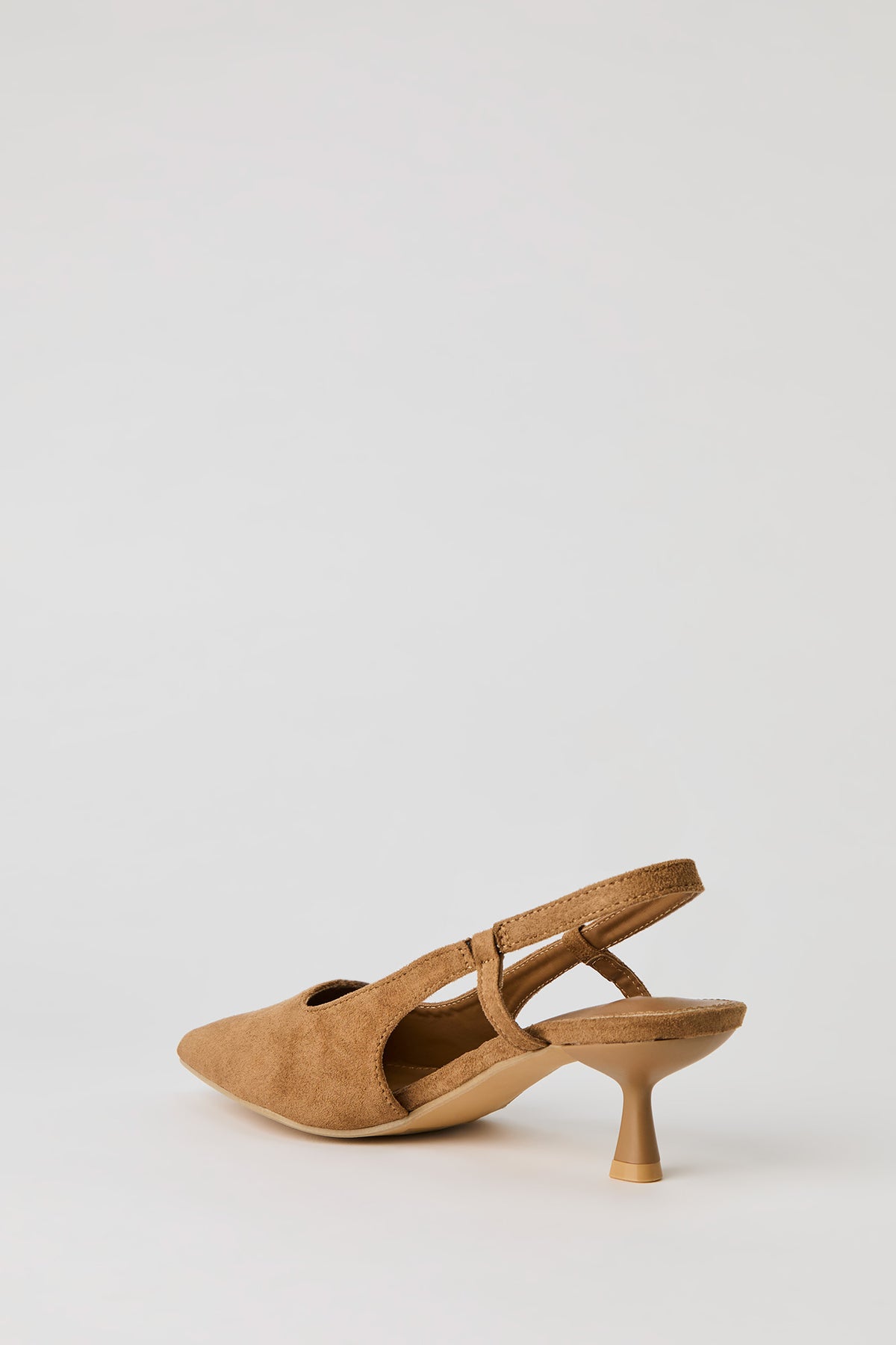 Alt View 4. Faux Suede Slingback Kitten Heel - Natural