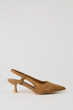 Faux Suede Slingback Kitten Heel