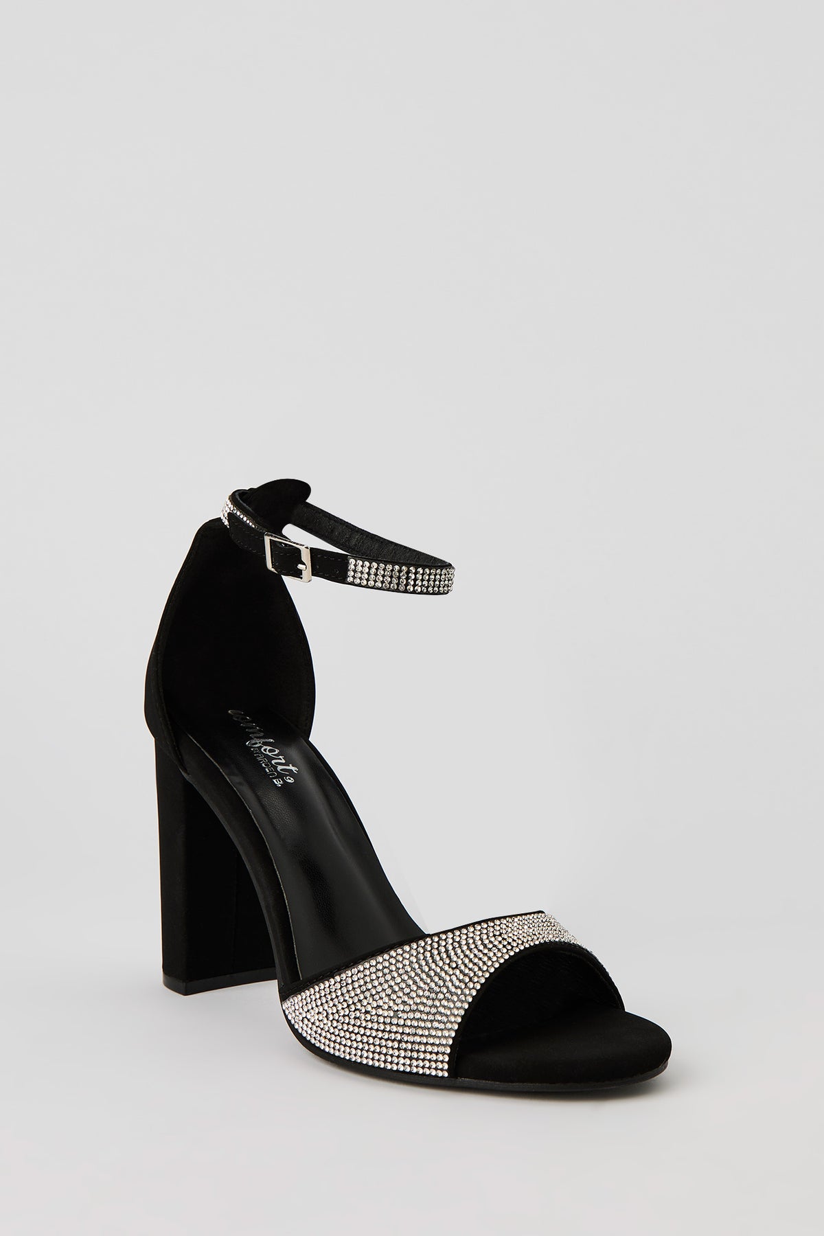 Alt View 2. Rhinestone Ankle Band High Heel - Black