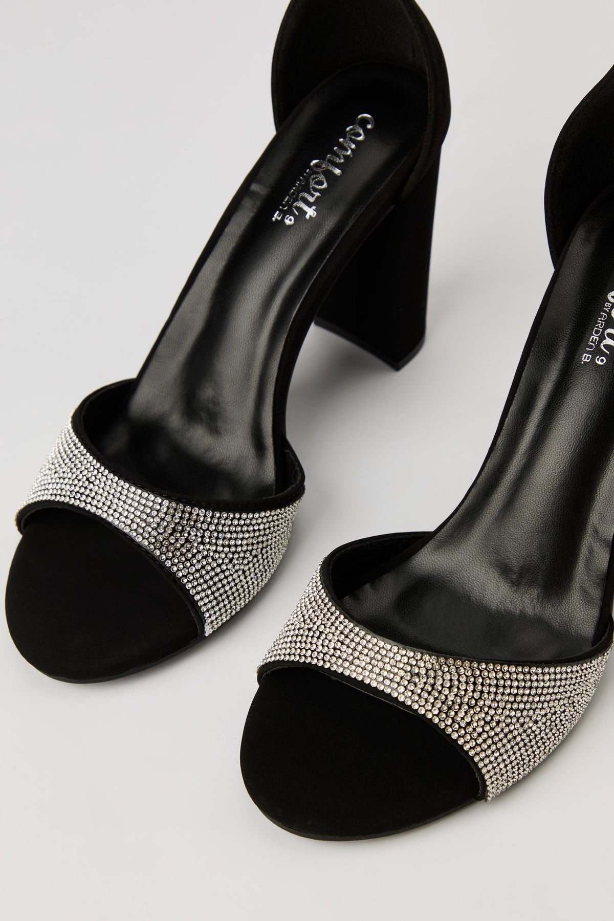 Alt View 4. Rhinestone Ankle Band High Heel - Black