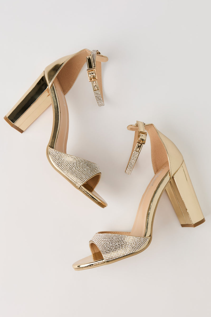 Rhinestone Ankle Band High Heel