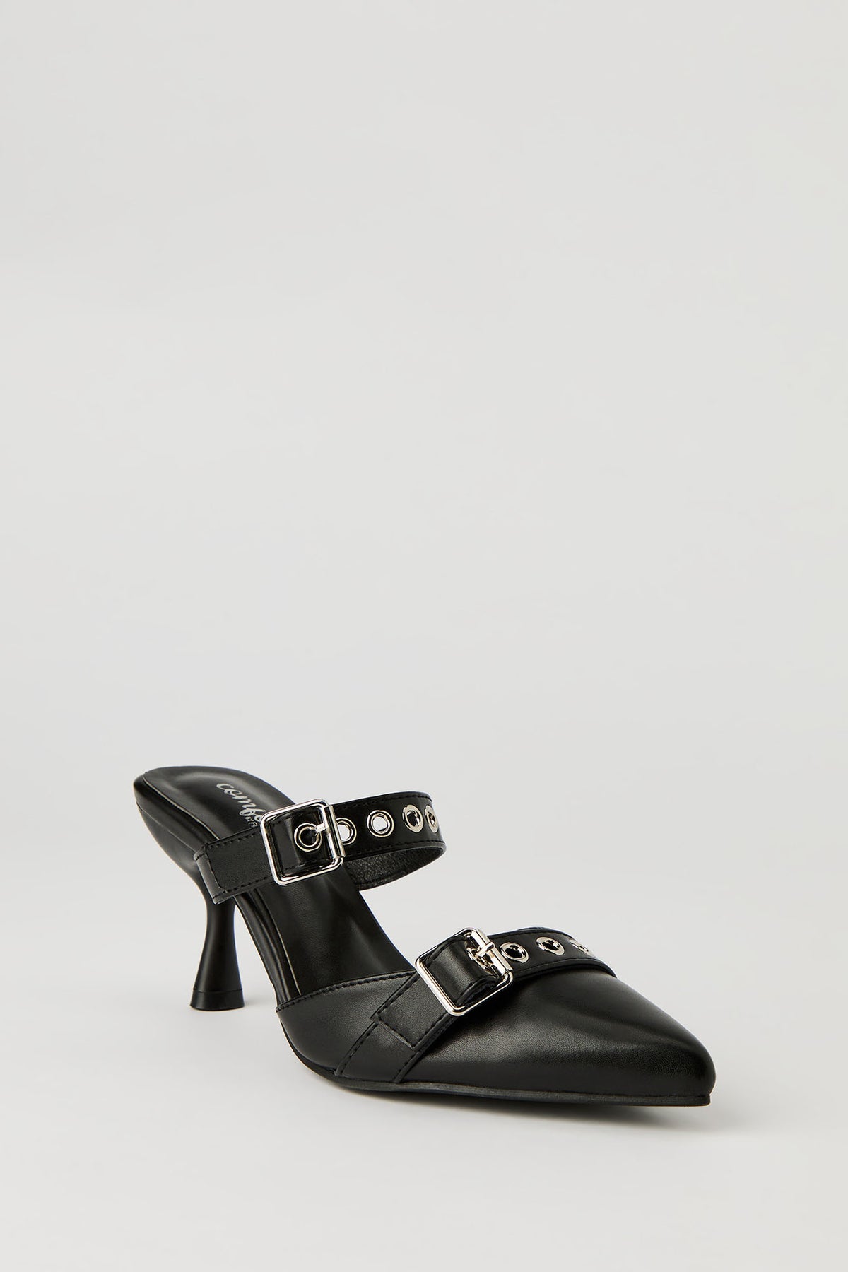 Vue alternative 2. Escarpins à talons bobine en similicuir avec boucle