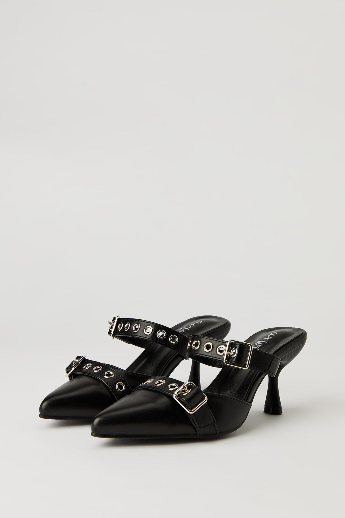 Vue alternative 4. Escarpins à talons bobine en similicuir avec boucle