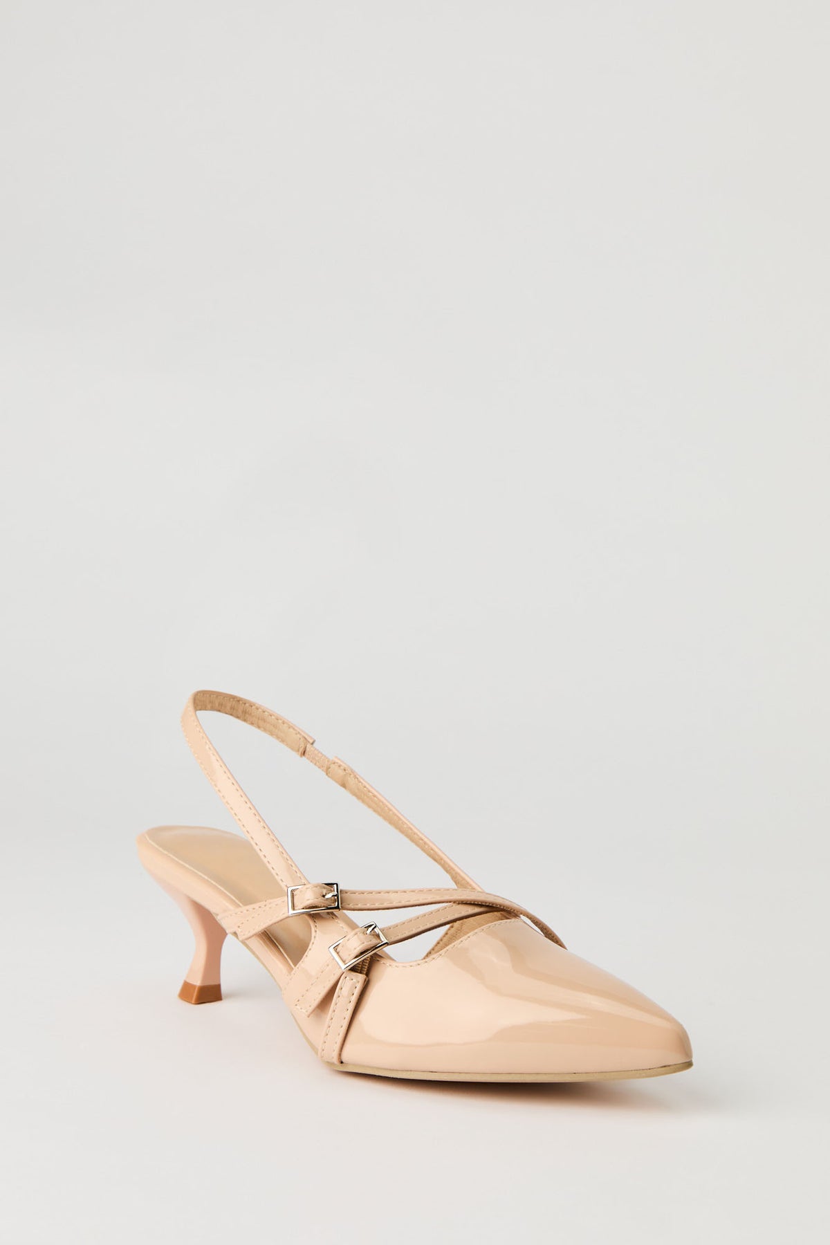 Vue alternative 2. Escarpins à talons bobine en similicuir vernis avec brides