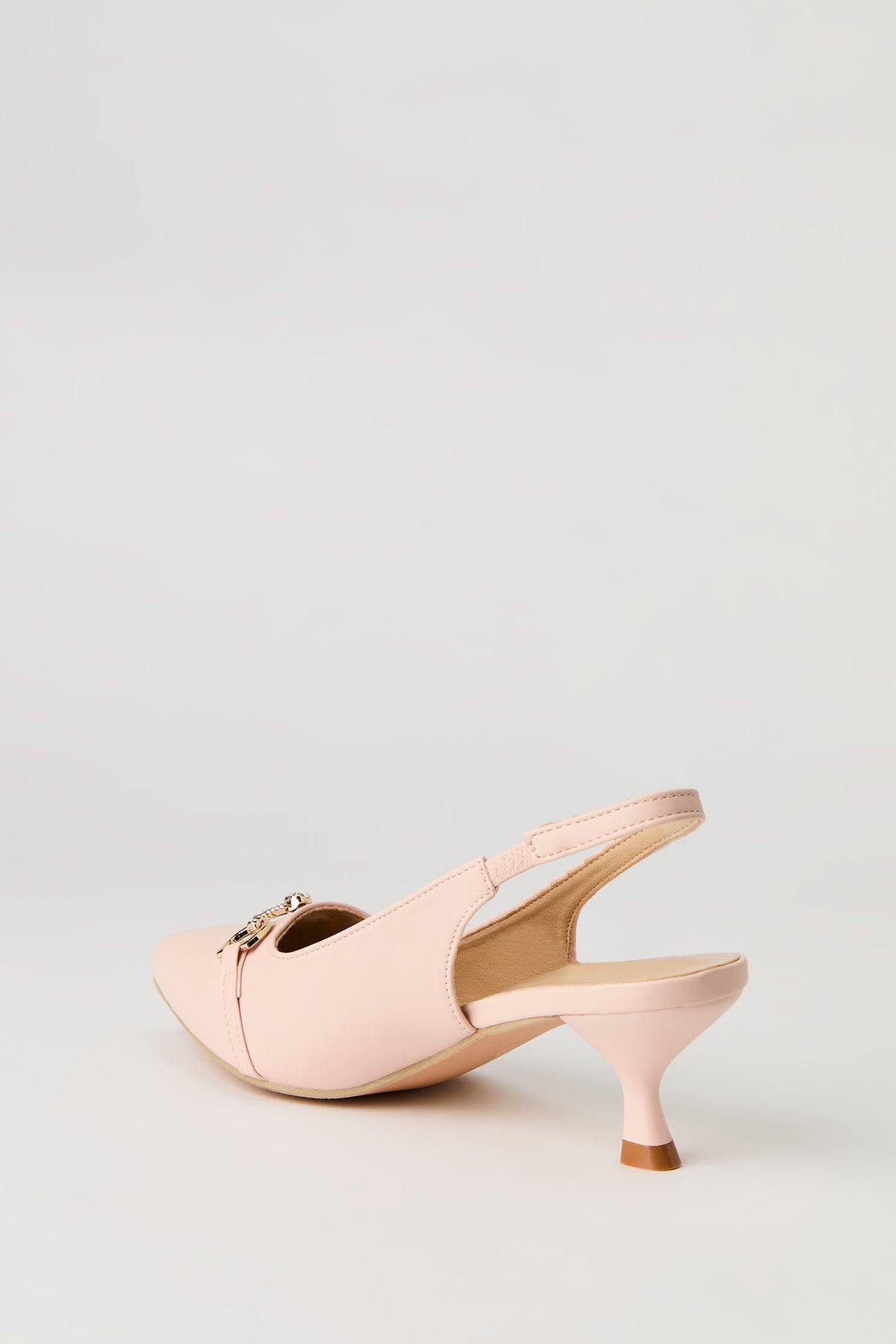 Alt View 3. Rhinestone Knit Detail Kitten Heel - Light Pink