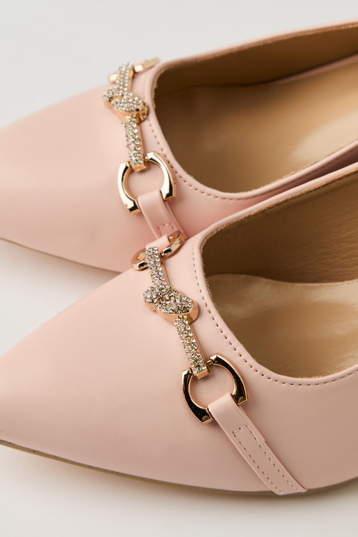 Alt View 4. Rhinestone Knit Detail Kitten Heel - Light Pink