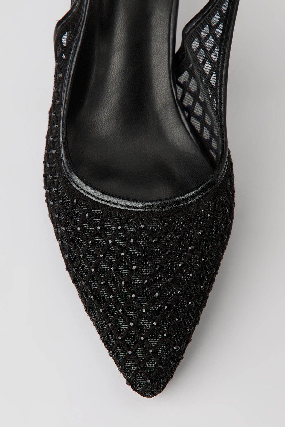 Alt View 4. Mesh Slingback Kitten Heels - Black