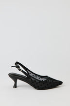 Escarpins à talons bobine à enfiler en filet