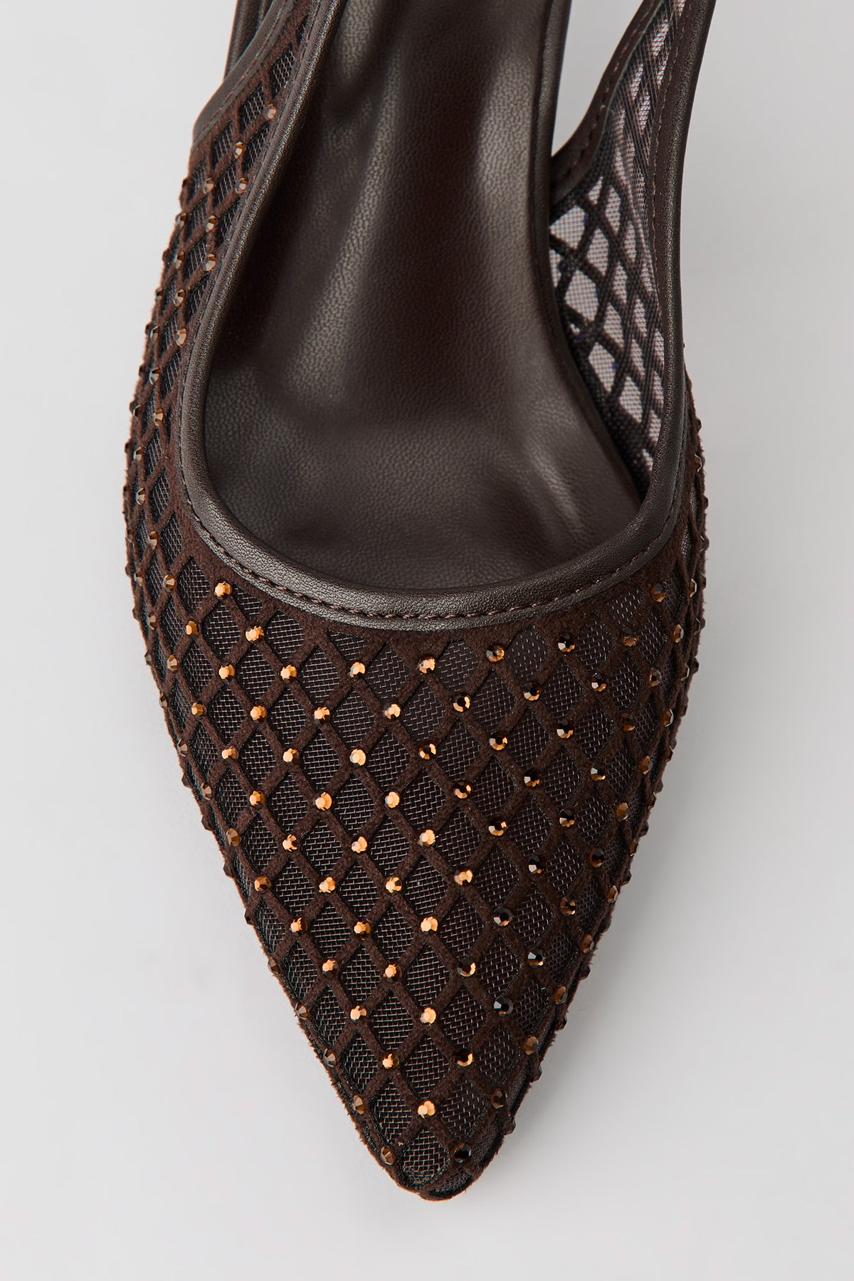 Alt View 4. Mesh Slingback Kitten Heels - Brown