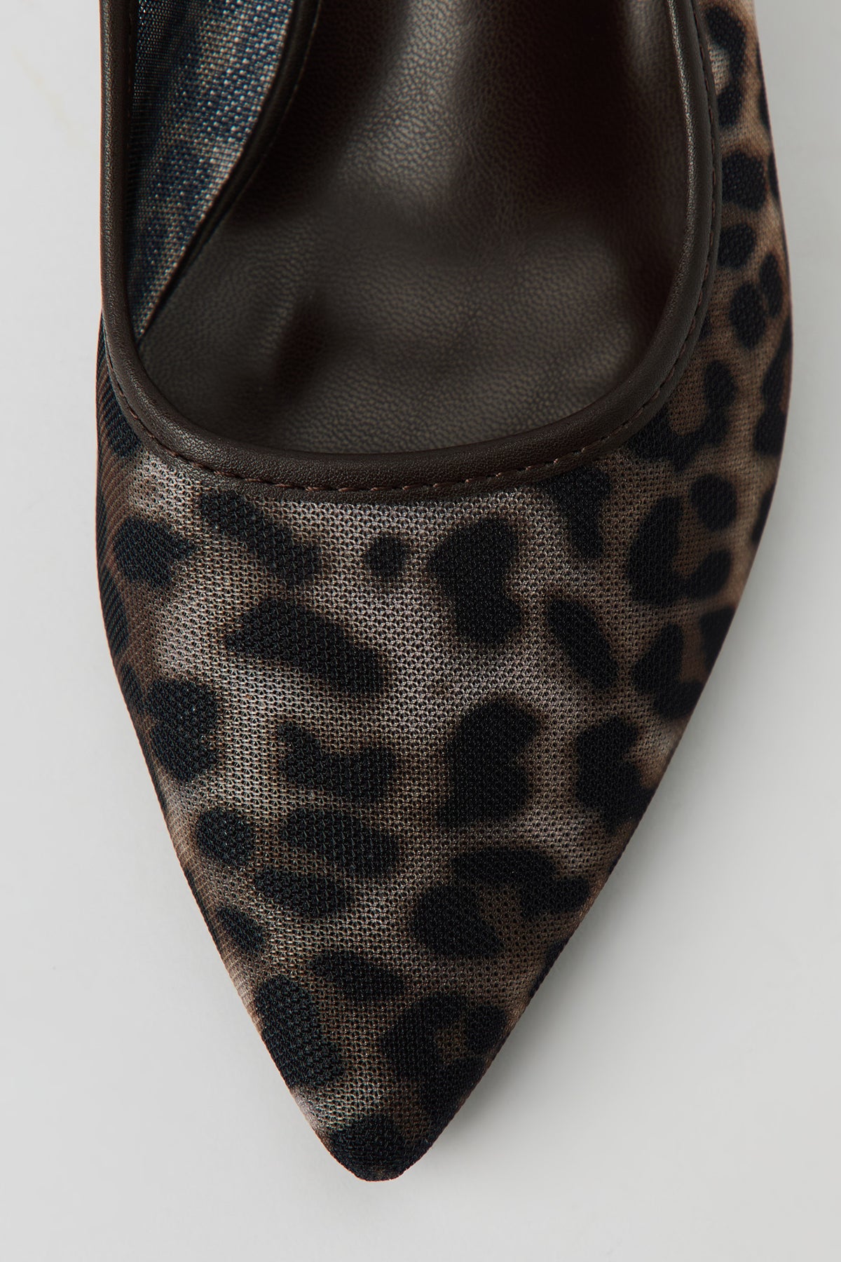 Alt View 3. Mesh Slingback Kitten Heels - Leopard