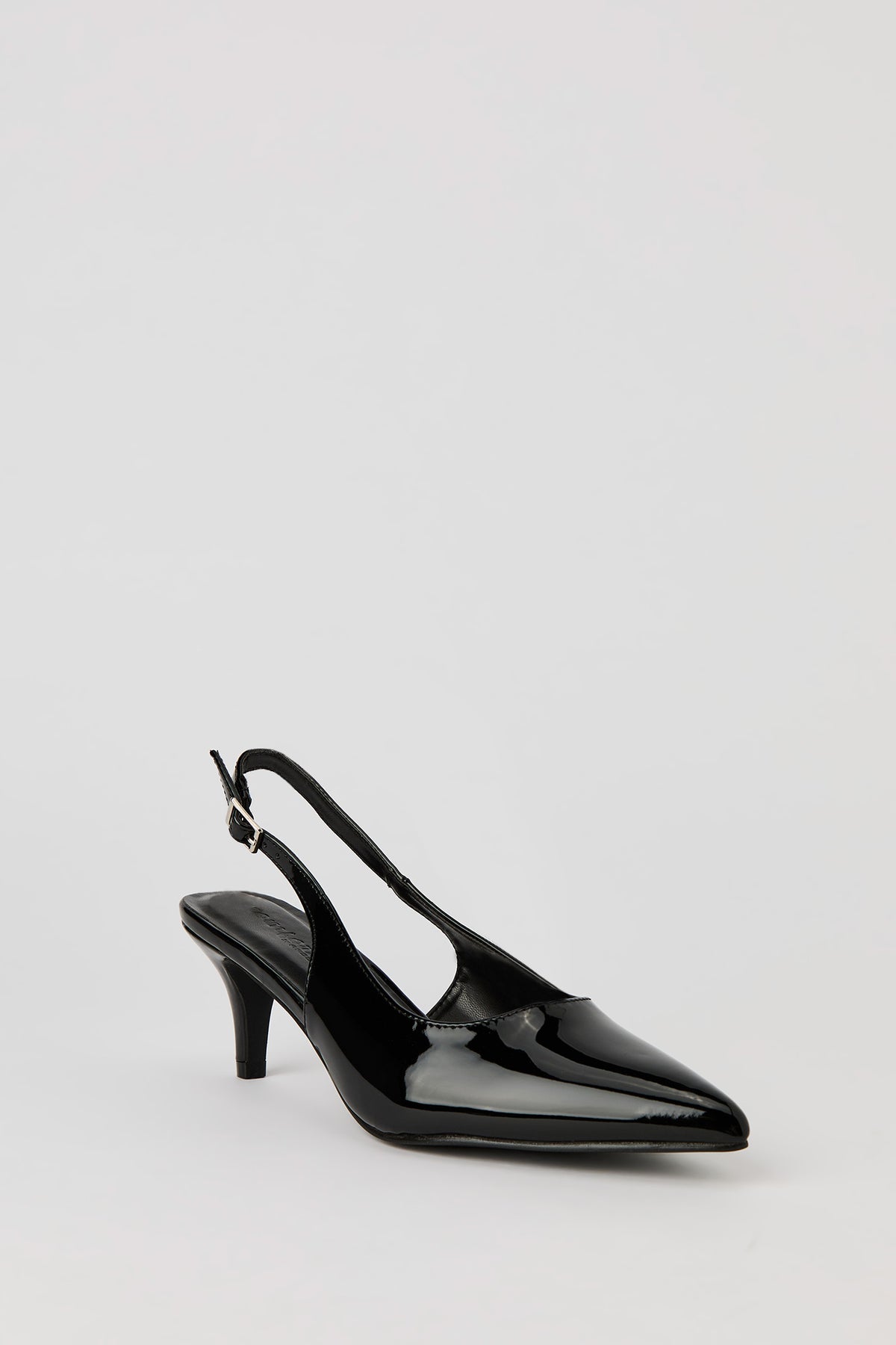 Vue alternative 2. Escarpins à talons bobine avec bride arrière en similicuir verni