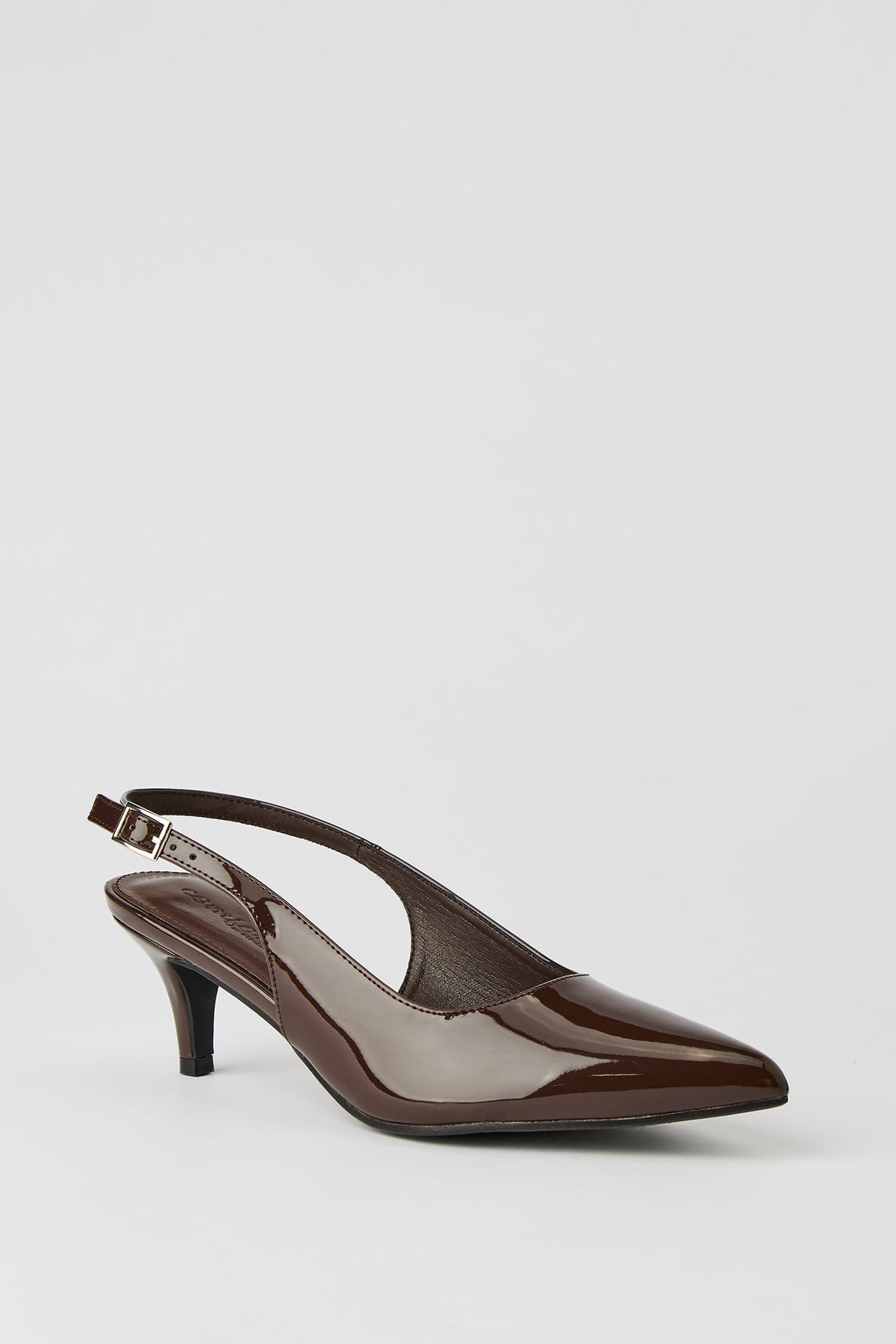 Vue alternative 4. Escarpins à talons bobine avec bride arrière en similicuir verni