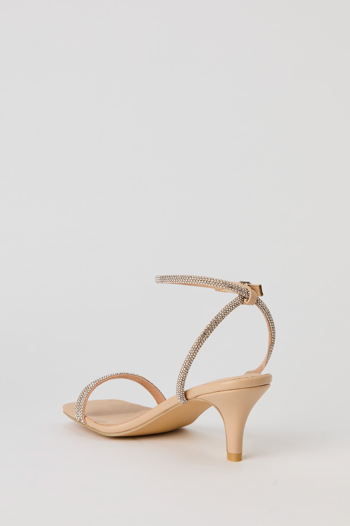 Alt View 3. Rhinestone Strappy Kitten Heel - Natural