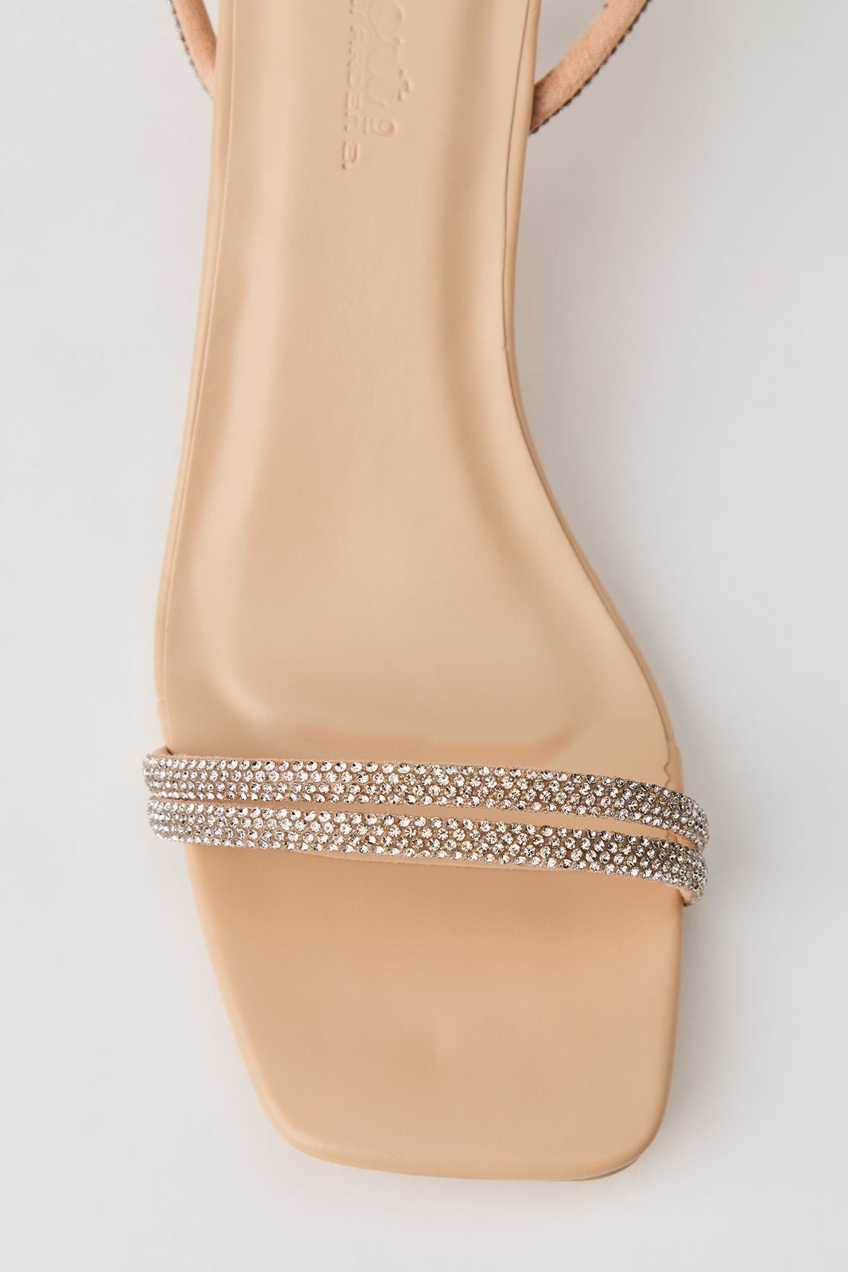 Alt View 4. Rhinestone Strappy Kitten Heel - Natural