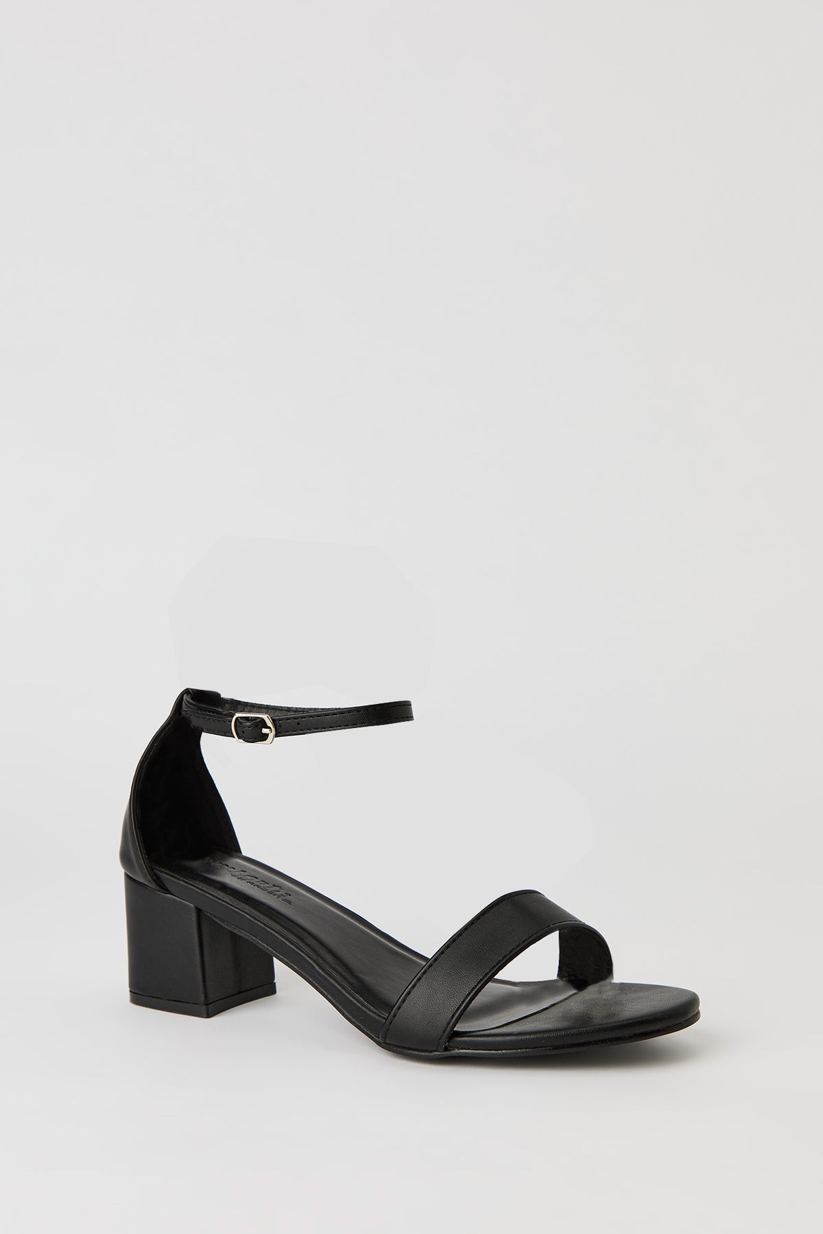Alt View 2. Faux Leather Ankle Strap Heel - Black