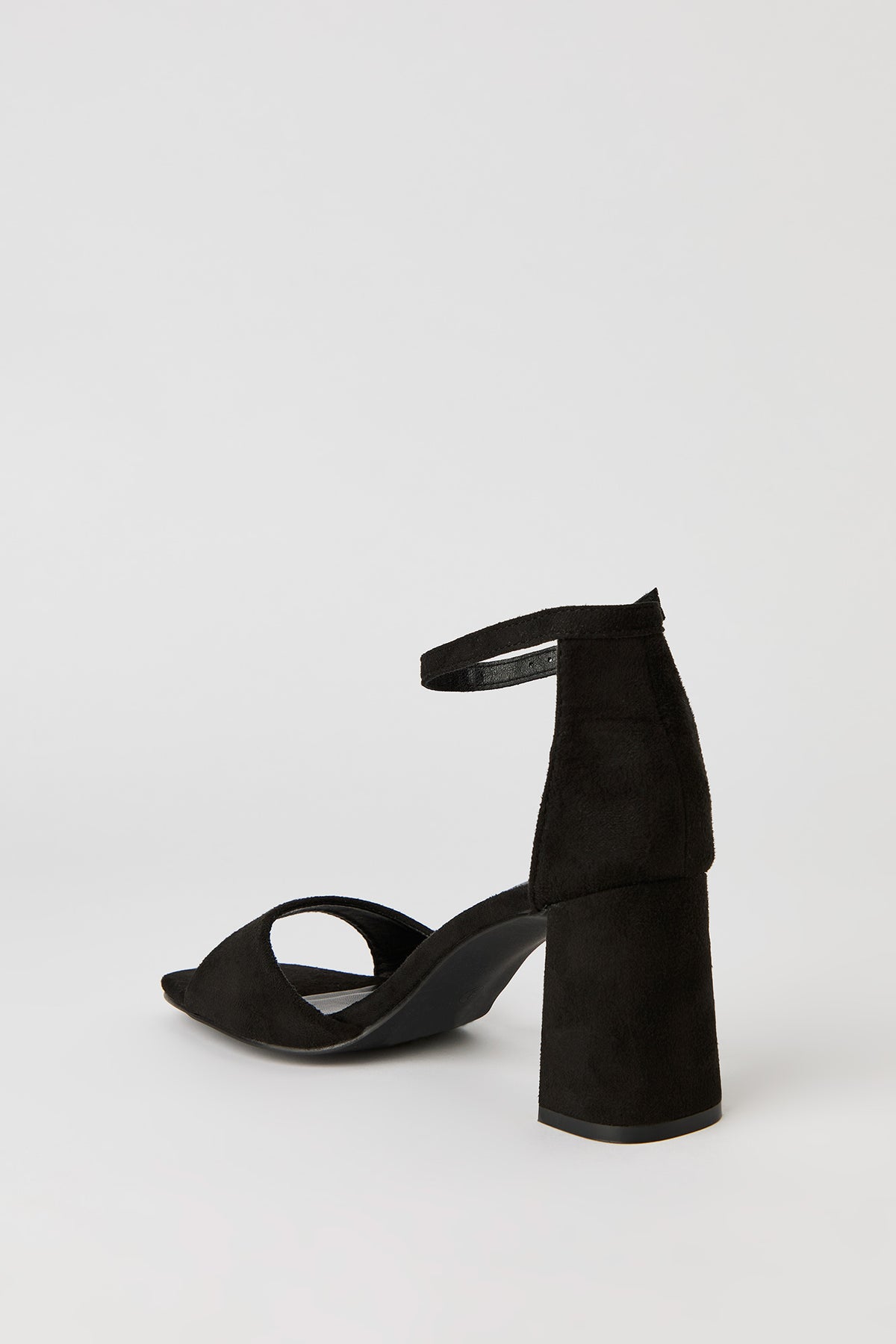 Alt View 3. Faux Suede Ankle Strap Heel - Black
