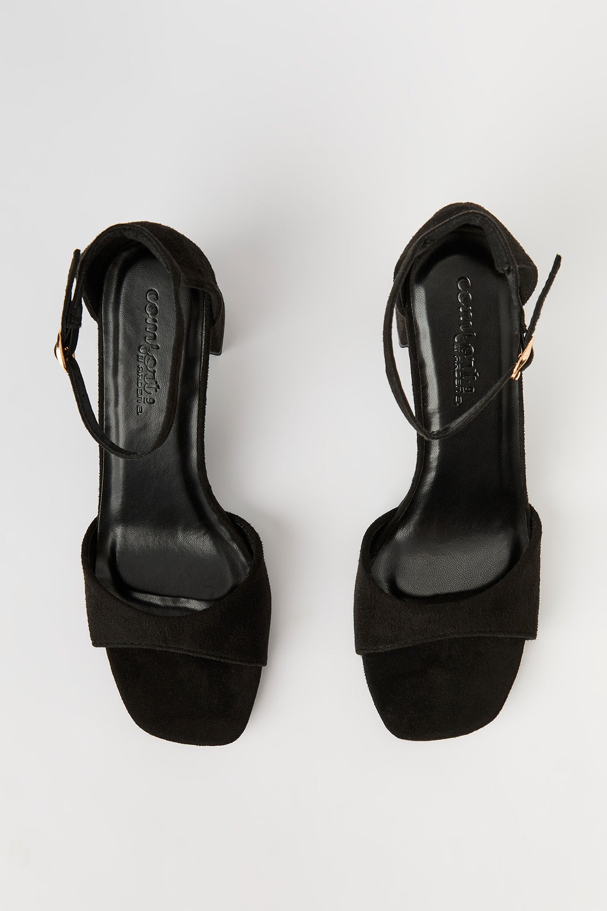 Alt View 4. Faux Suede Ankle Strap Heel - Black