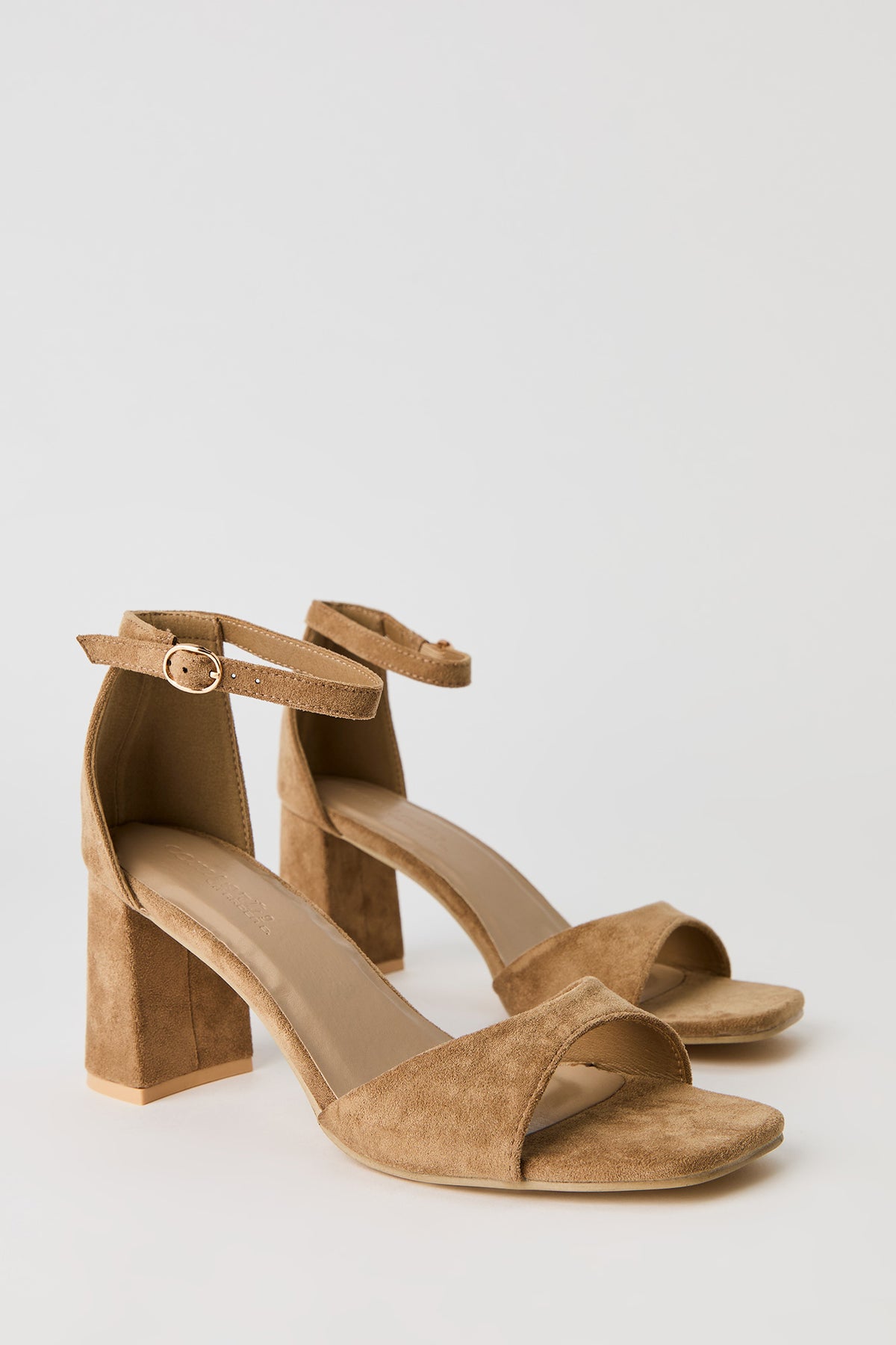 Alt View 4. Faux Suede Ankle Strap Heel - Natural