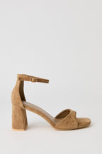 Faux Suede Ankle Strap Heel