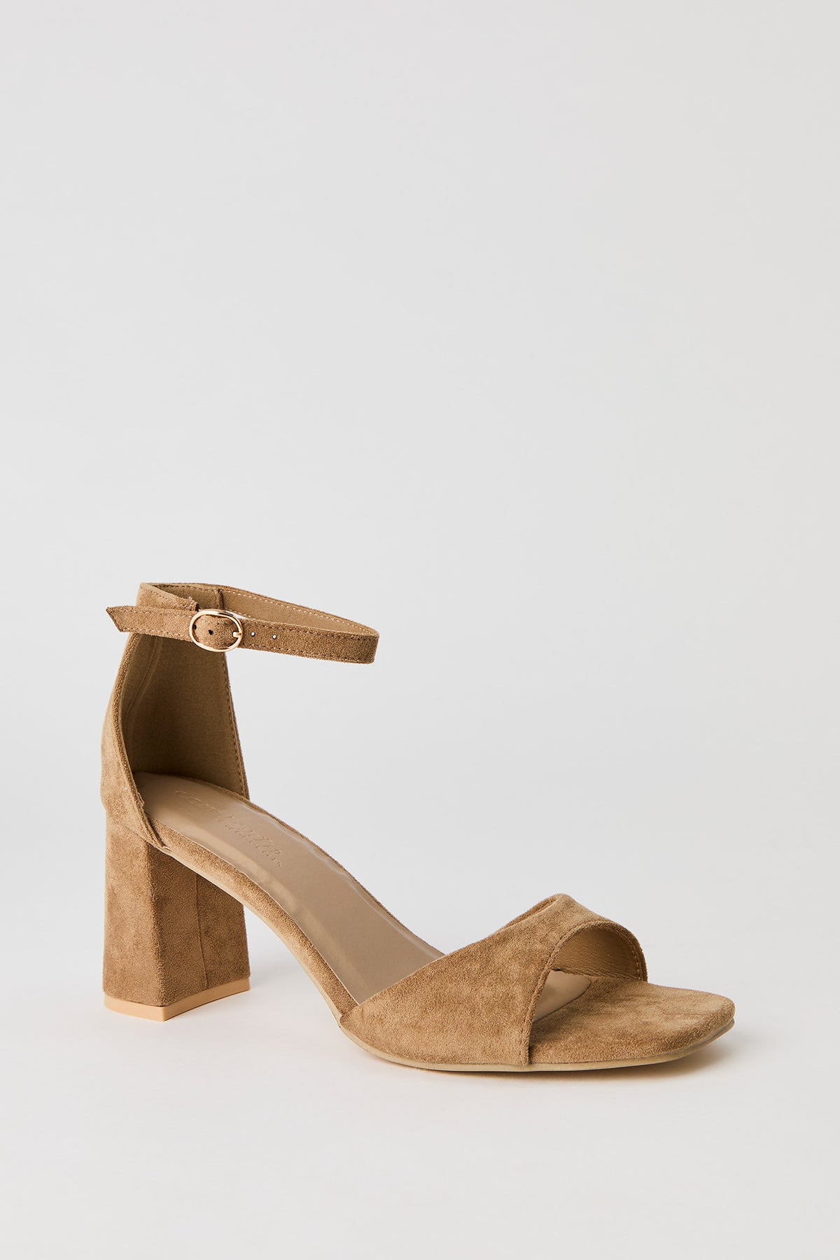 Alt View 2. Faux Suede Ankle Strap Heel - Natural
