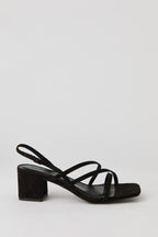 Chaussure à talon bloc et lanière en similisuède