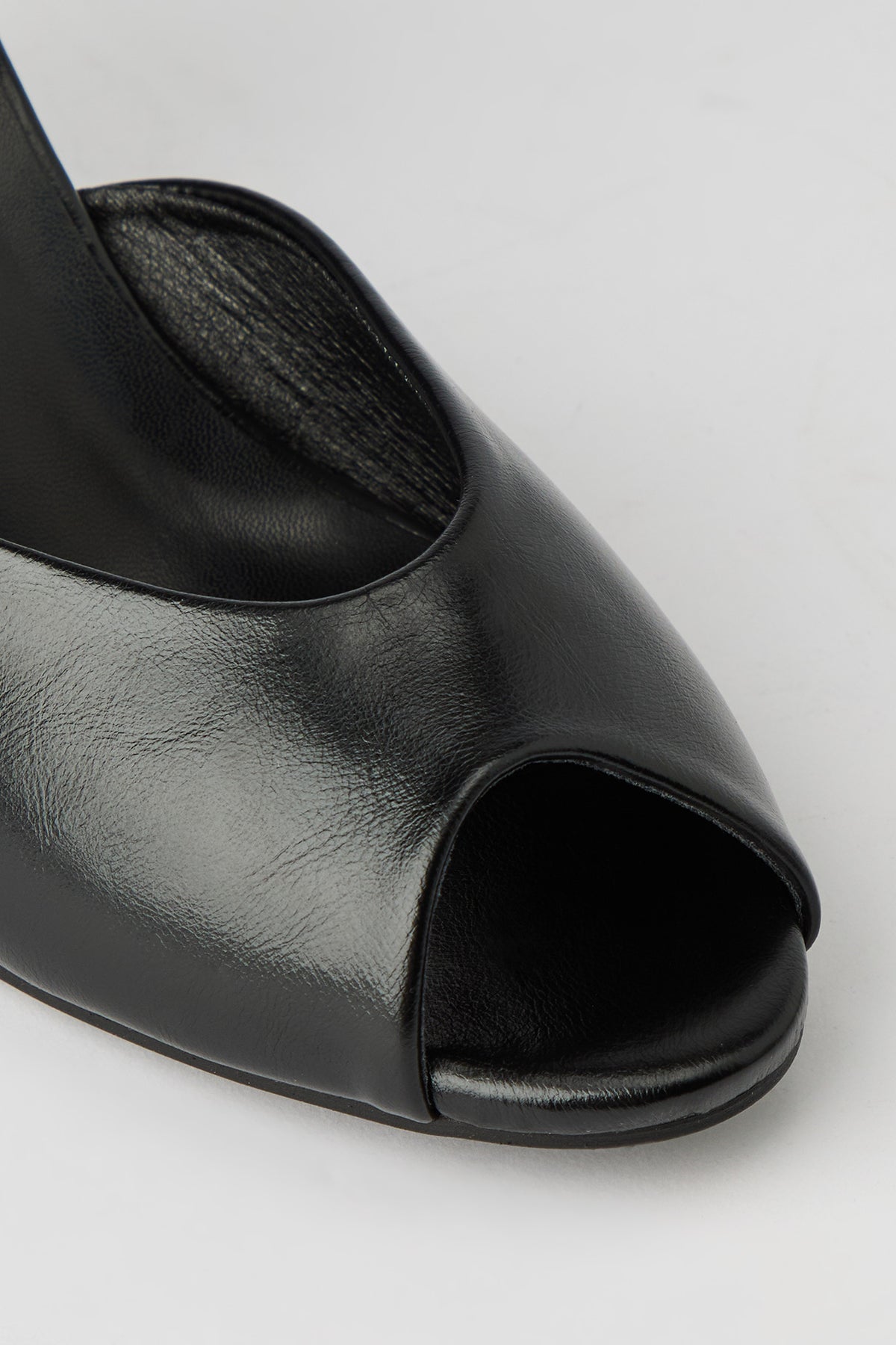 Alt View 3. Peep Toe Ankle Strap Heel - Black