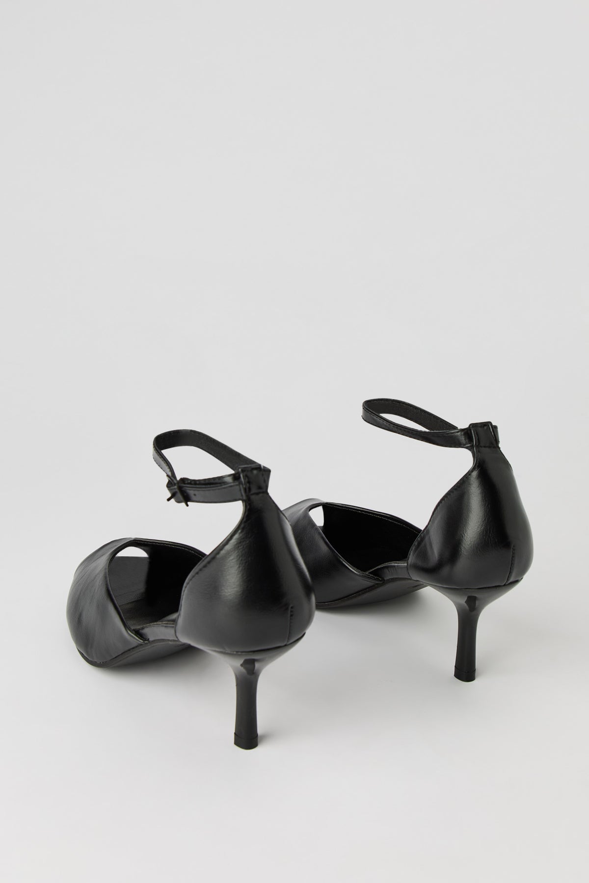 Alt View 4. Peep Toe Ankle Strap Heel - Black