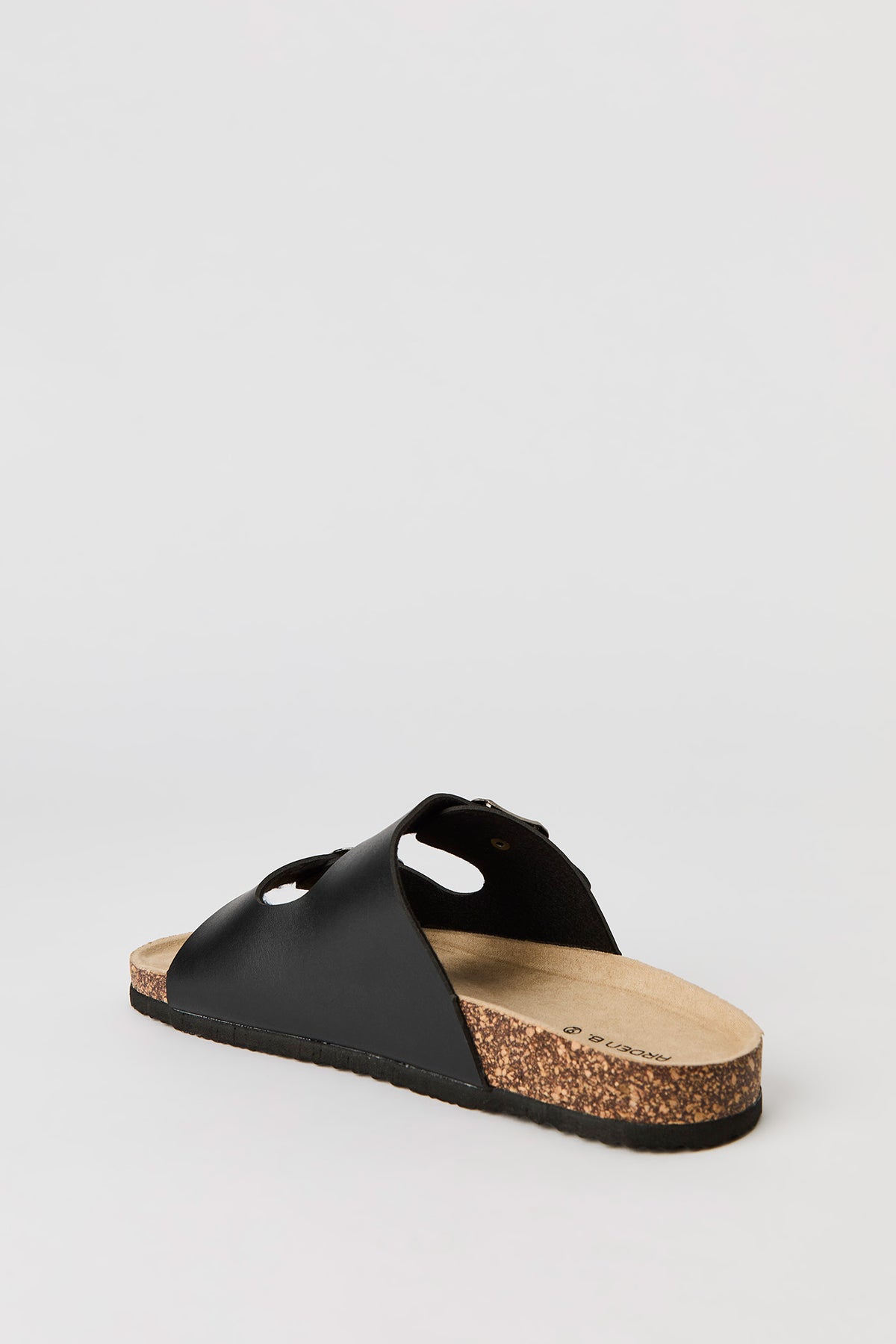 Alt View 3. Buckled Cork Slide Sandal - Black