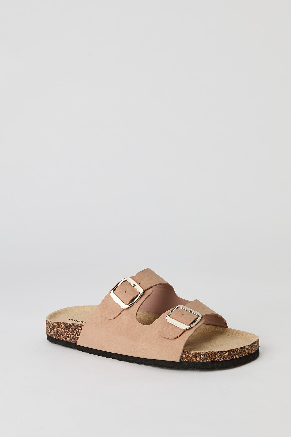 Alt View 2. Buckled Cork Slide Sandal - Light Pink