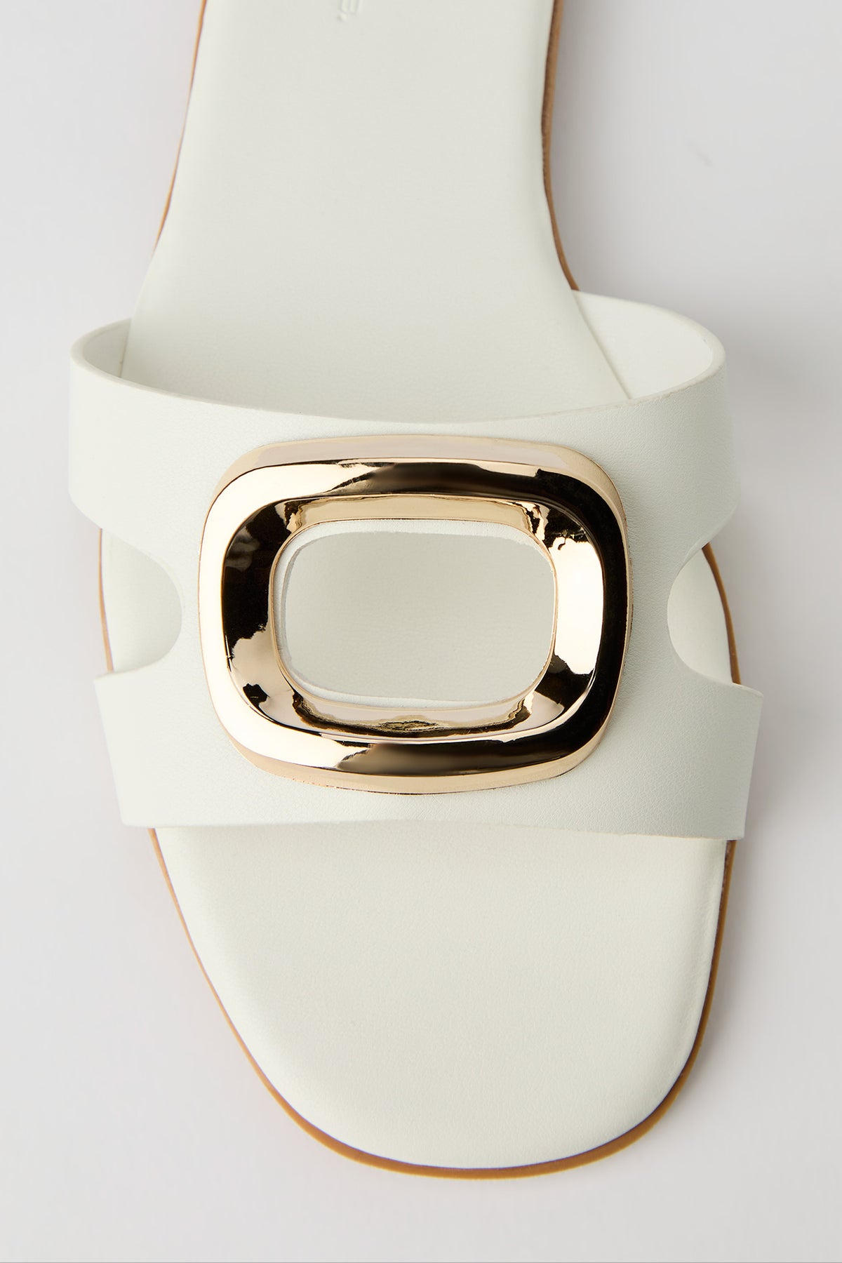 Alt View 2. Metal Square Faux Leather Sandal - White