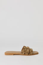 Faux Leather Double H-Strap Sandal