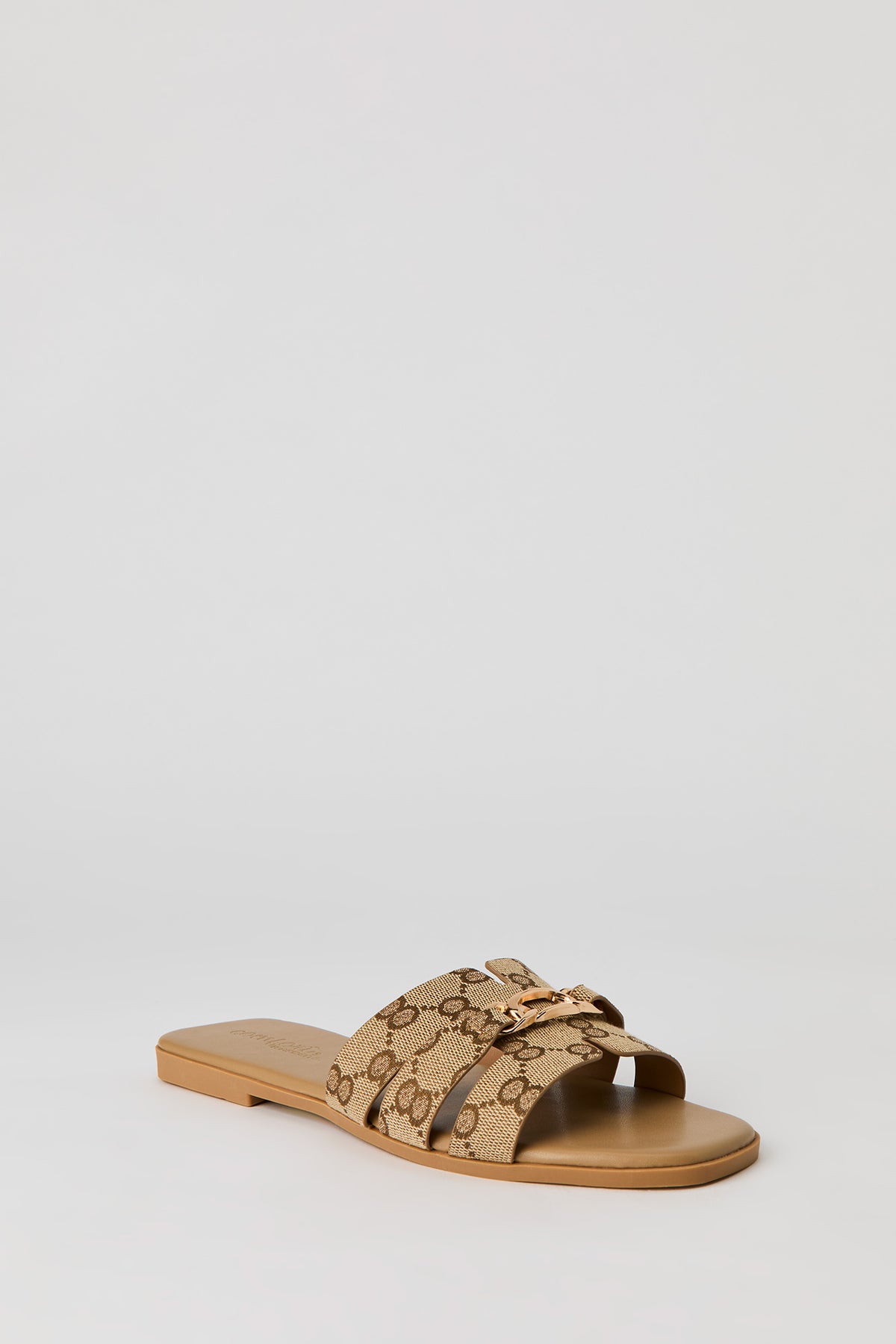 Alt View 2. Faux Leather Double H-Strap Sandal - Tan