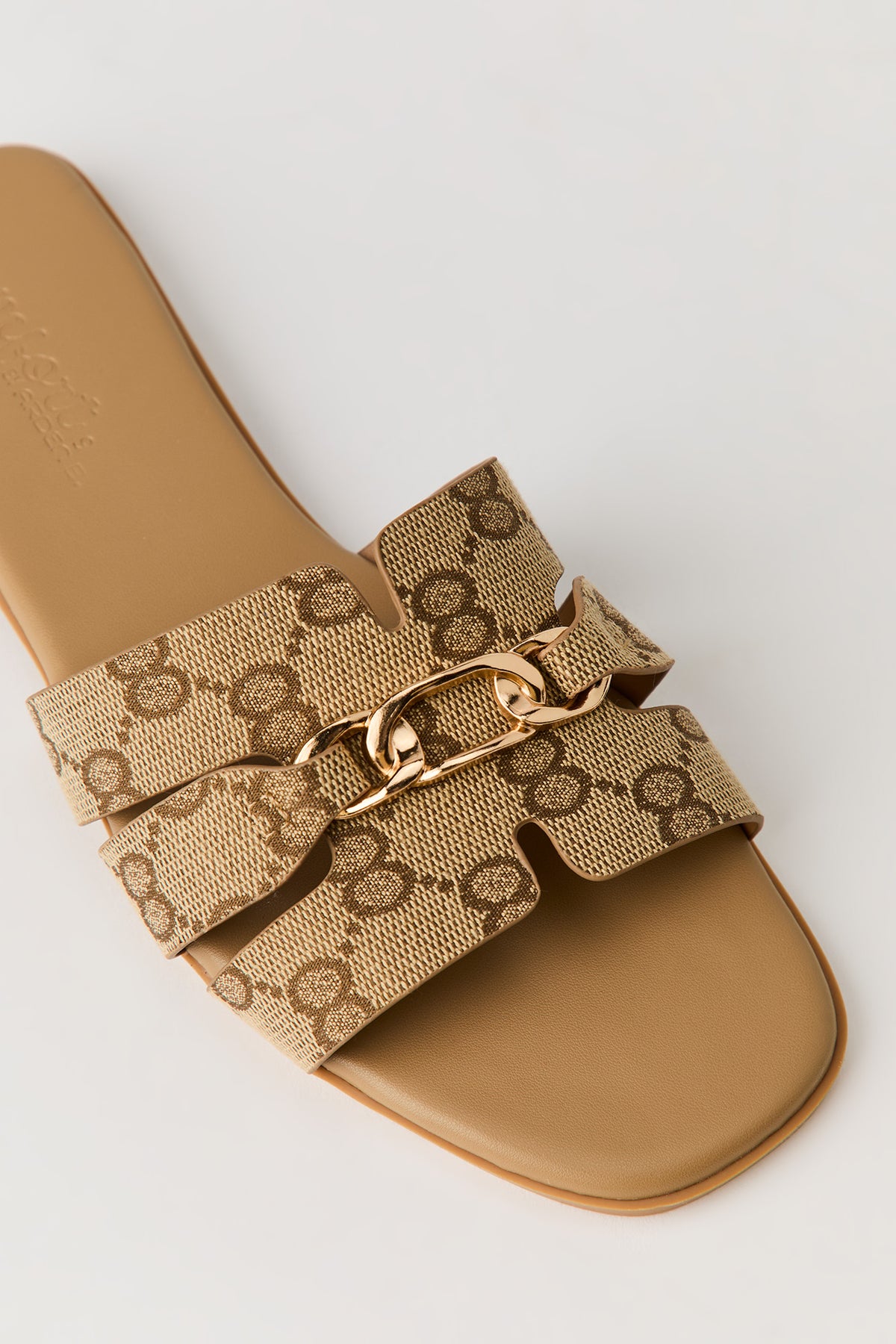 Alt View 4. Faux Leather Double H-Strap Sandal - Tan