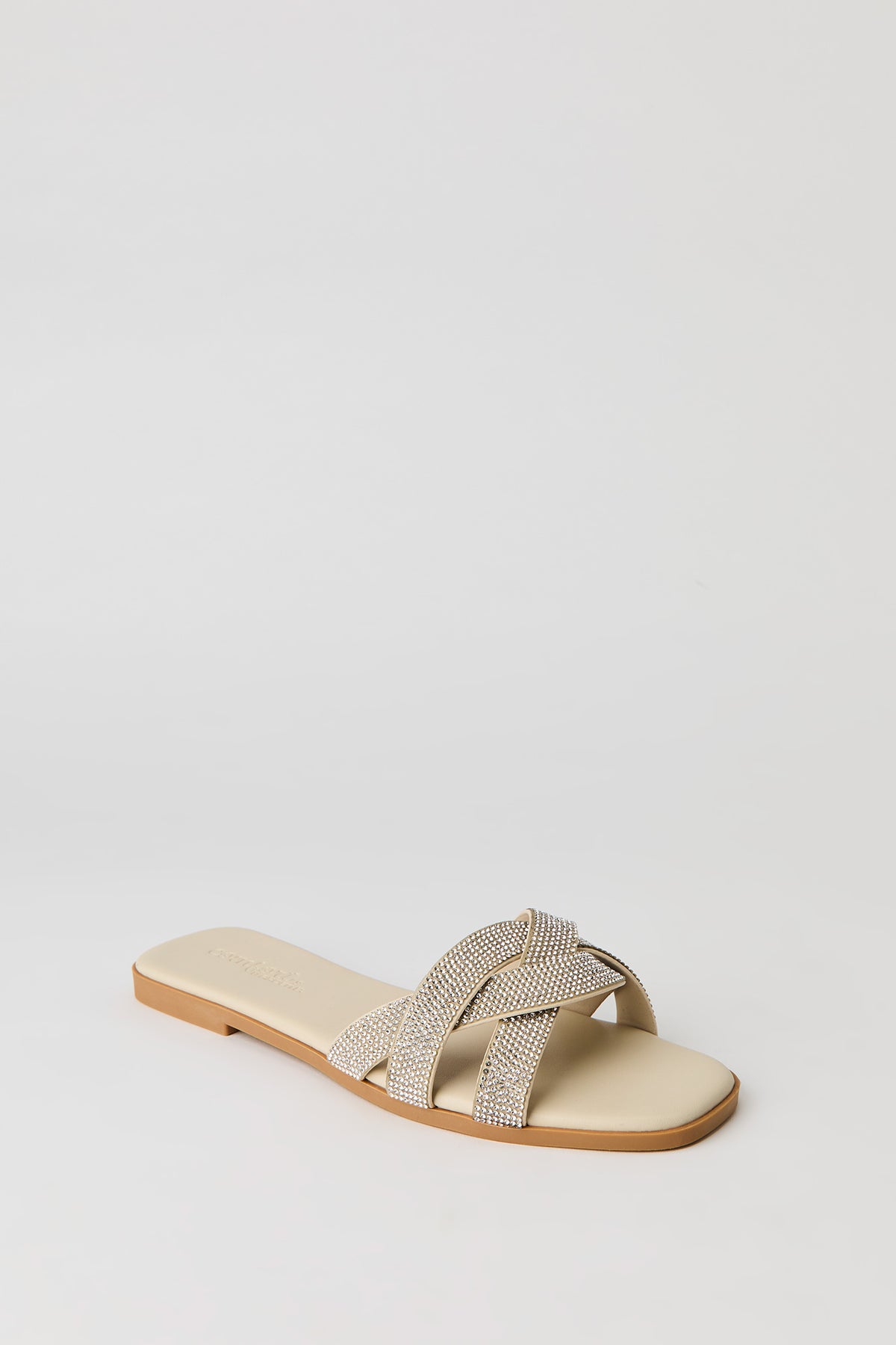 Alt View 2. Rhinestone Twisted Band Sandal - Ivory
