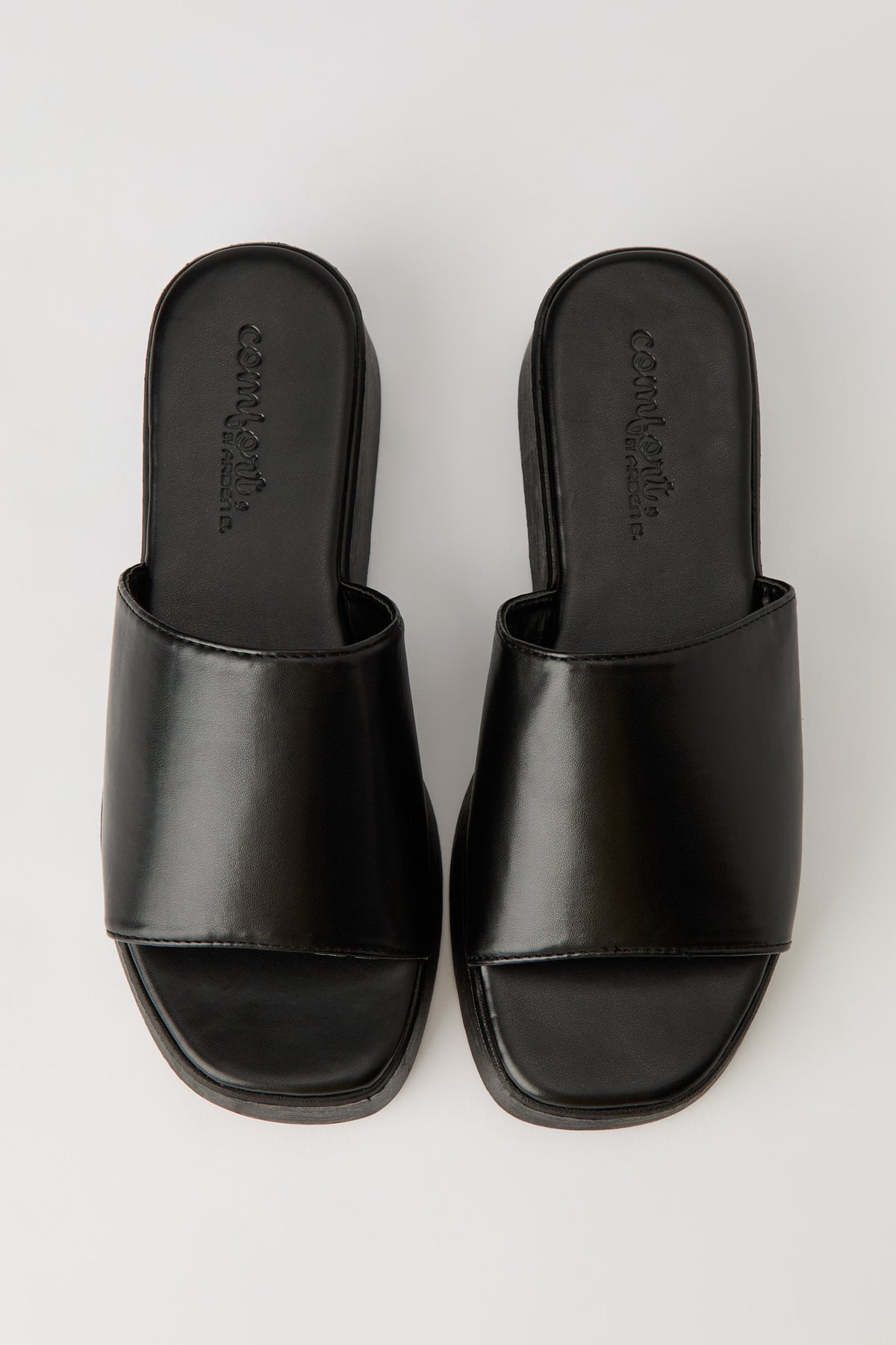 Alt View 4. Faux Leather Wedge Sandal - Black