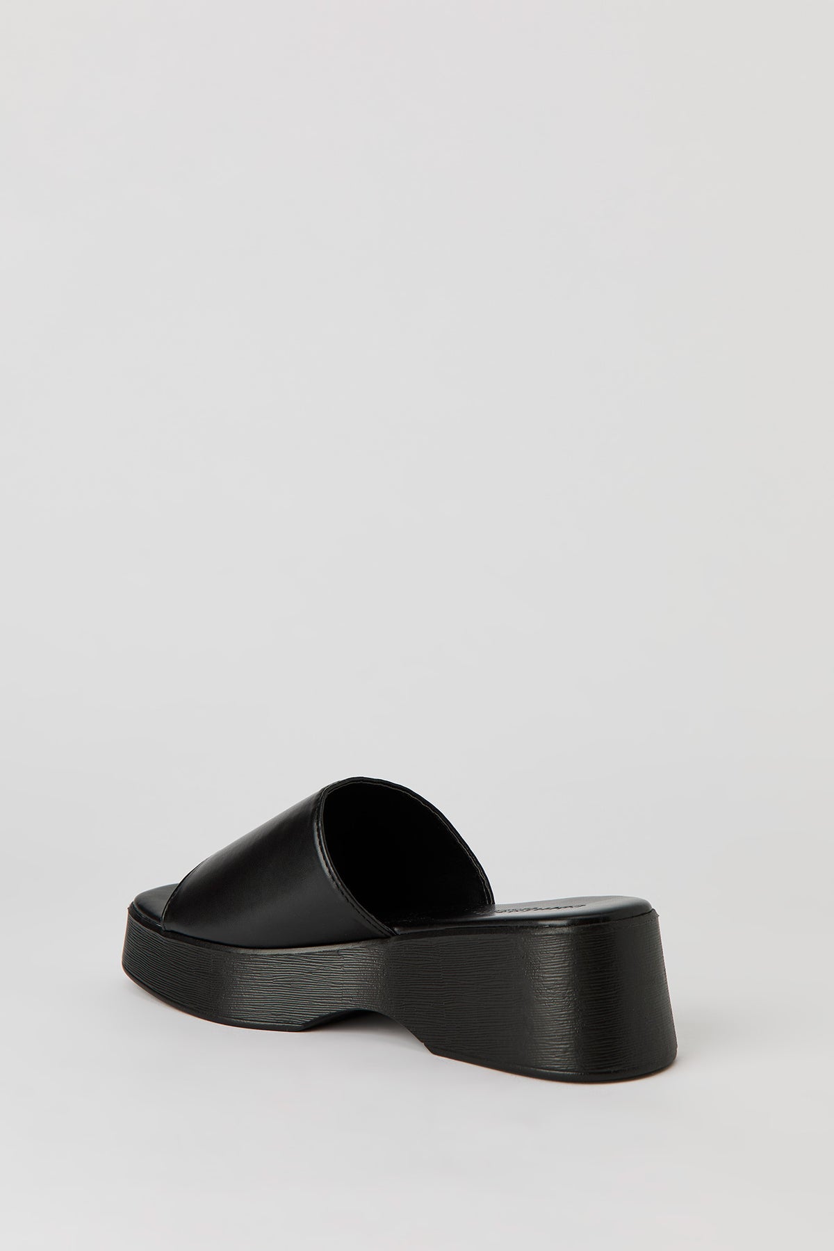 Alt View 3. Faux Leather Wedge Sandal - Black